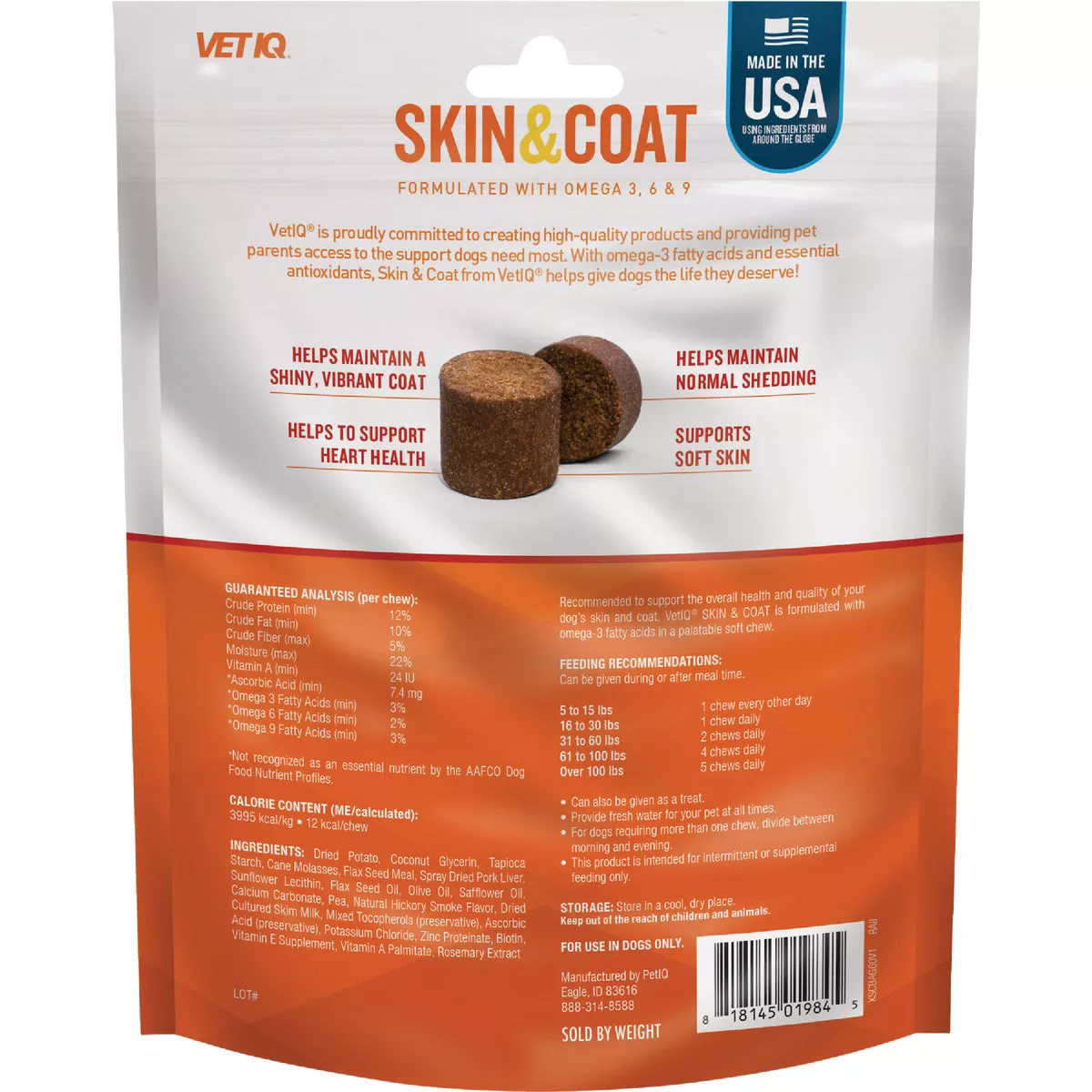 VetIQ 7.4 Oz. Skin & Coat Chews (60-Pack)