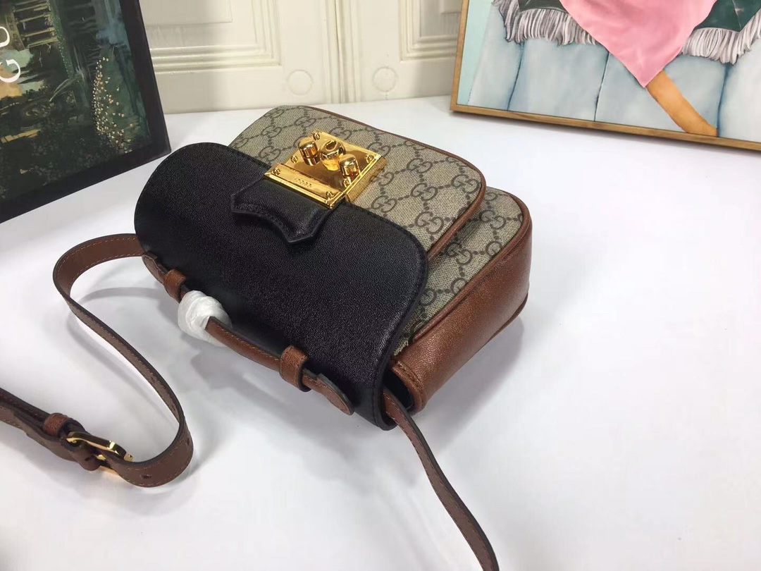 Replica Gucci Padlock Mini Bag Black/White1:1High-quality replica