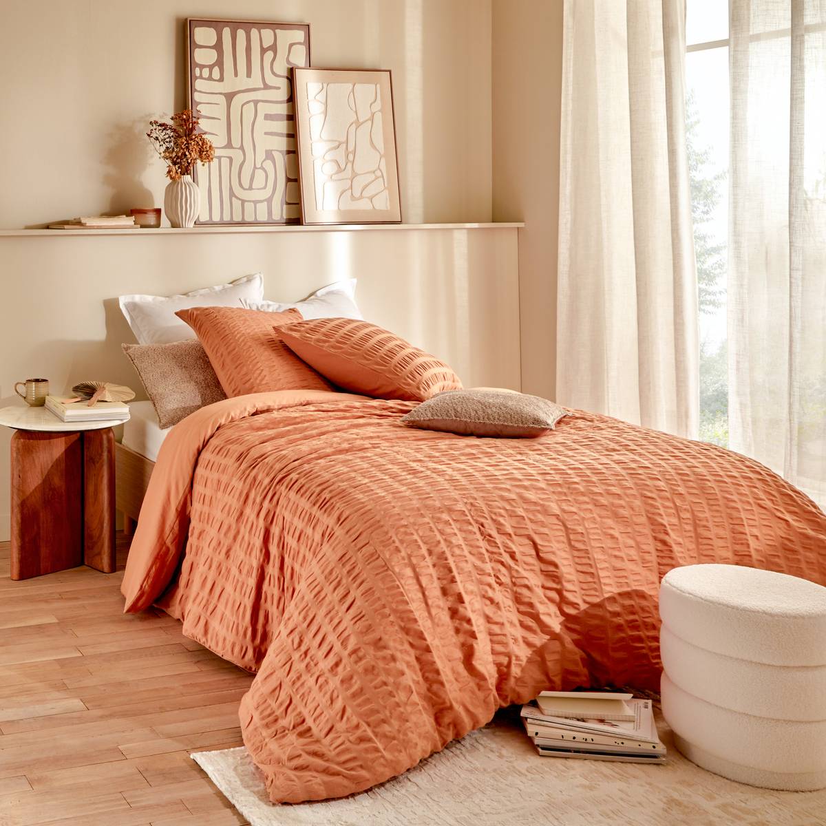 "Irhia" Bedding Set Terracotta, 240x220 cm