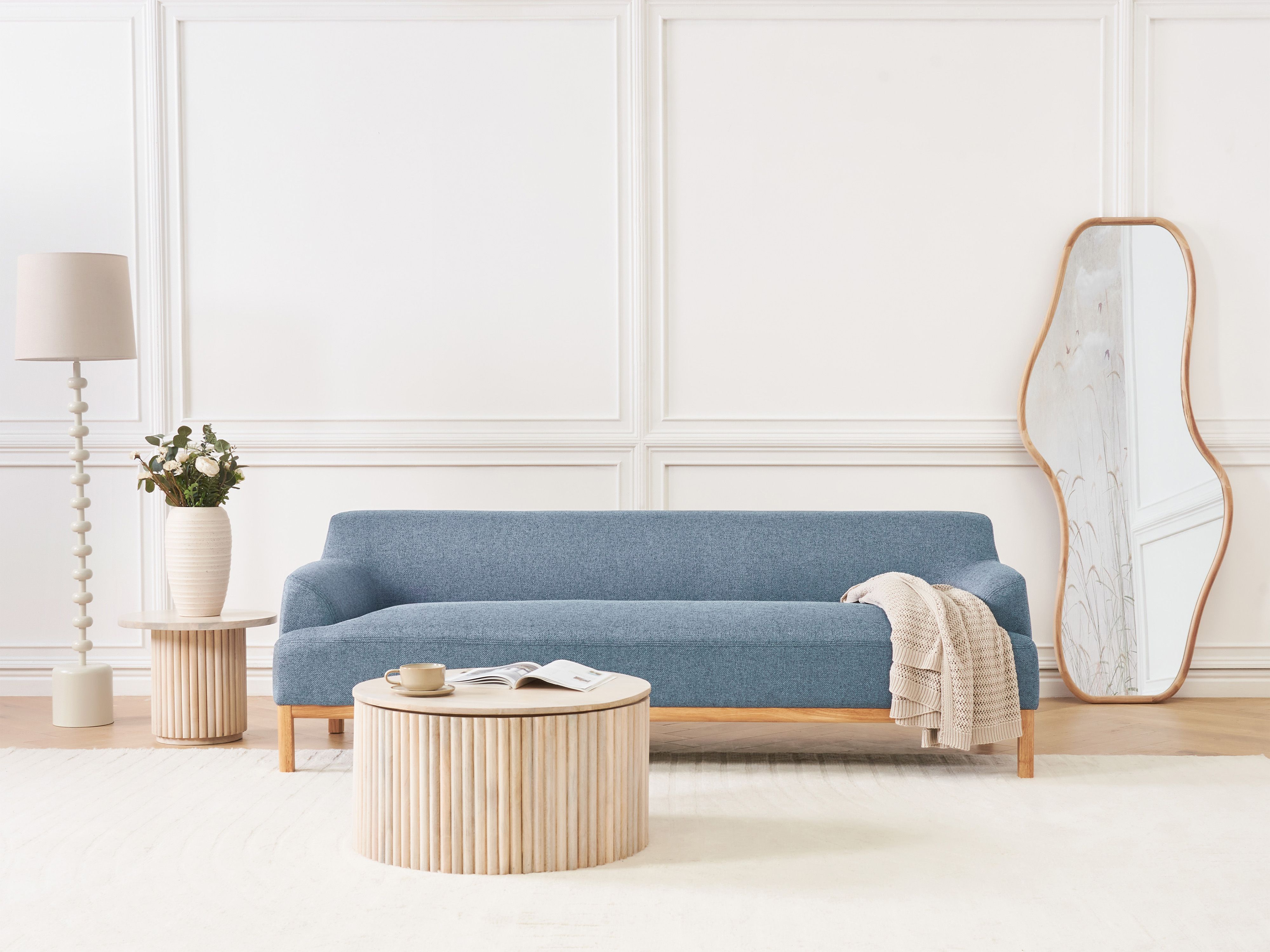 Sofa 3 Seater SOSJO Fabric Blue