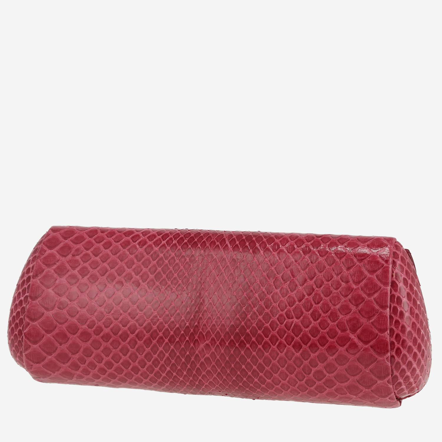 Dior pouch in raspberry pink python