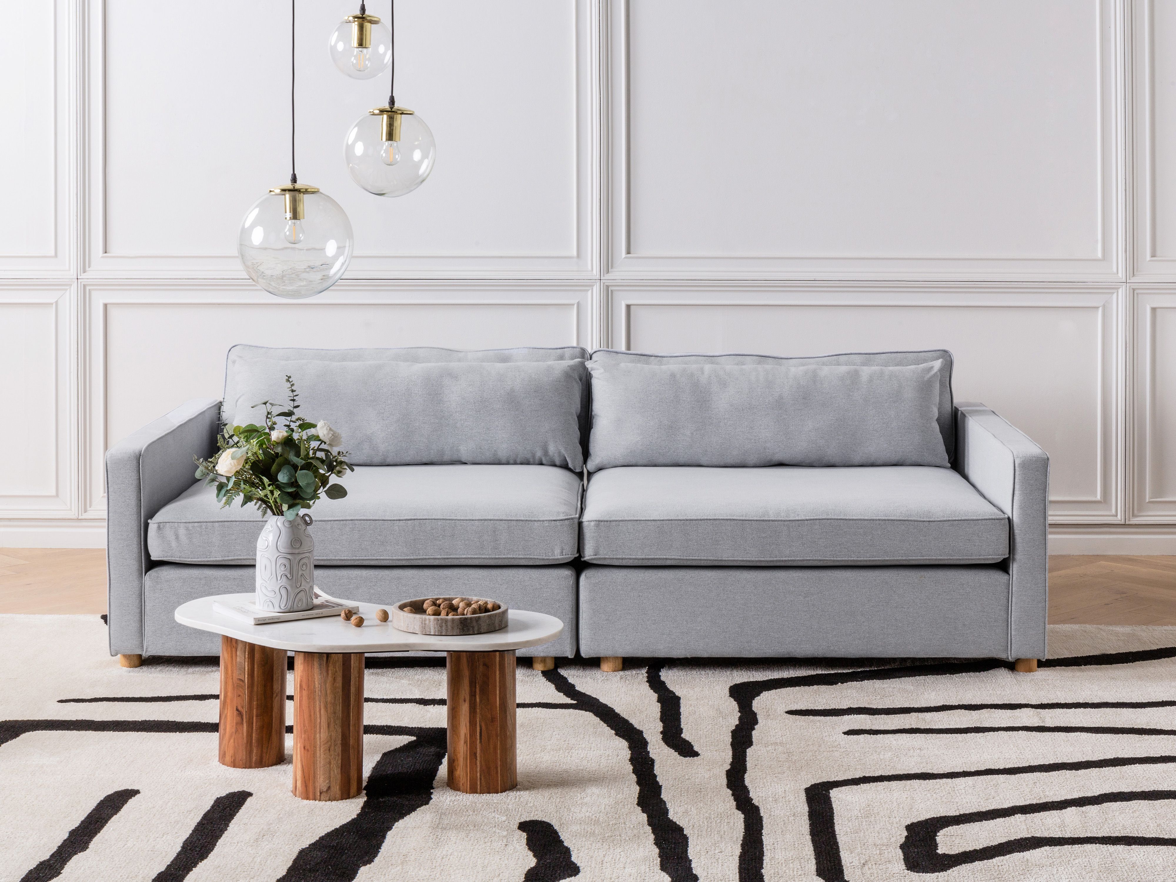 Sofa 3 Seater VINSTRA Fabric Grey