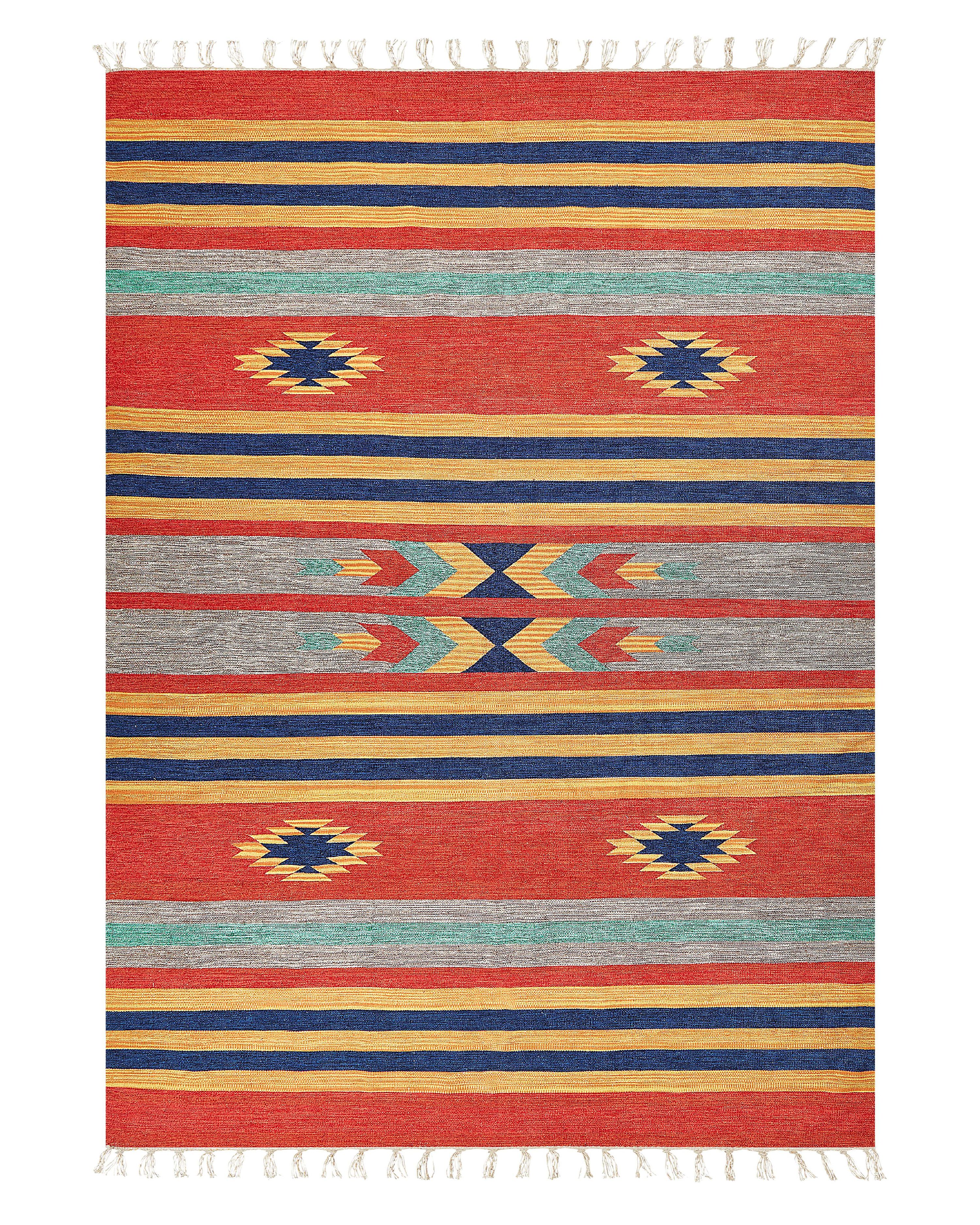 Rug HATIS Multicolour 140 x 200 cm Cotton Kilim
