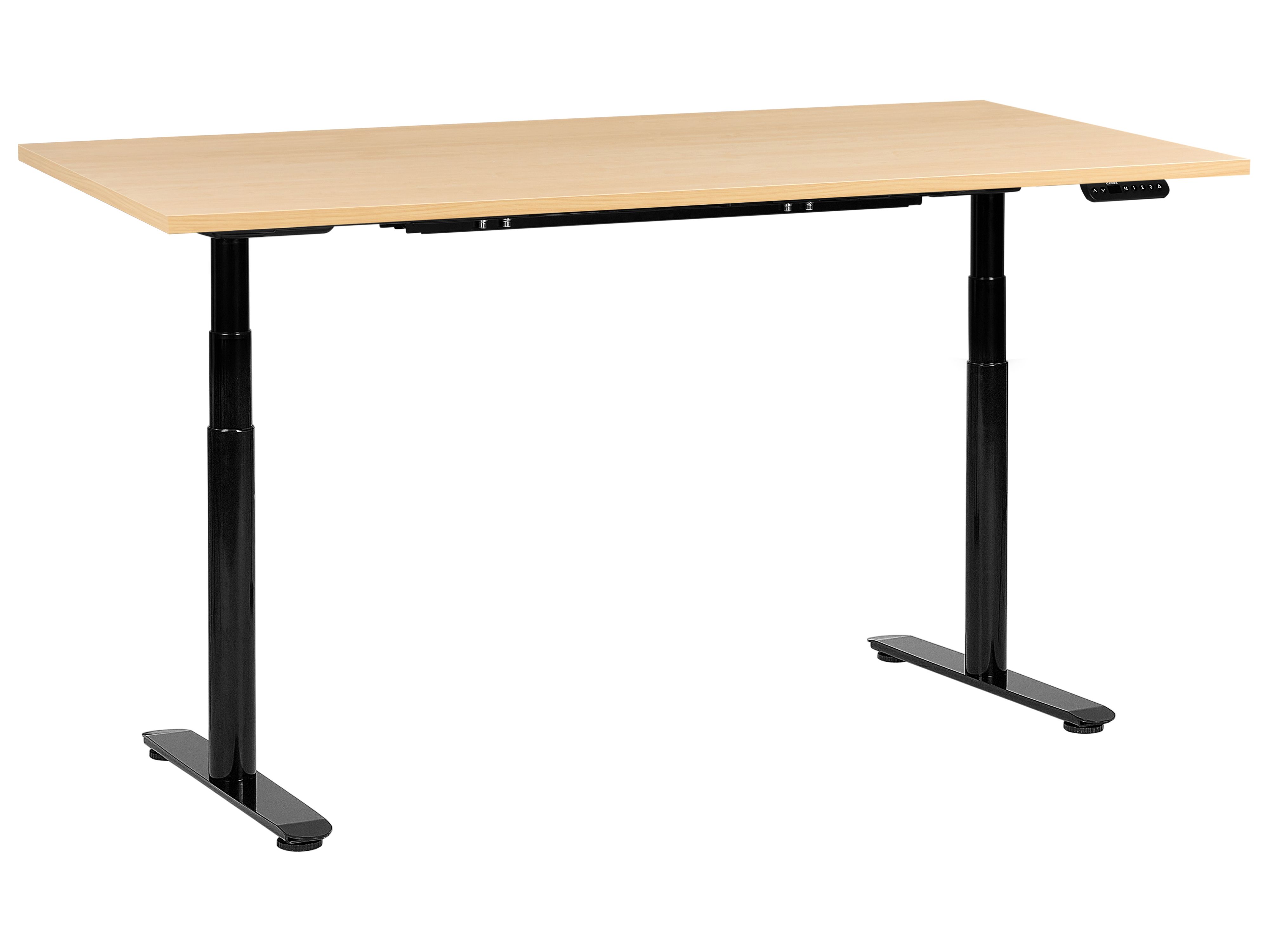 Electric Adjustable Standing Desk DESTINAS Black/ Light Brown 180 cm 72 cm