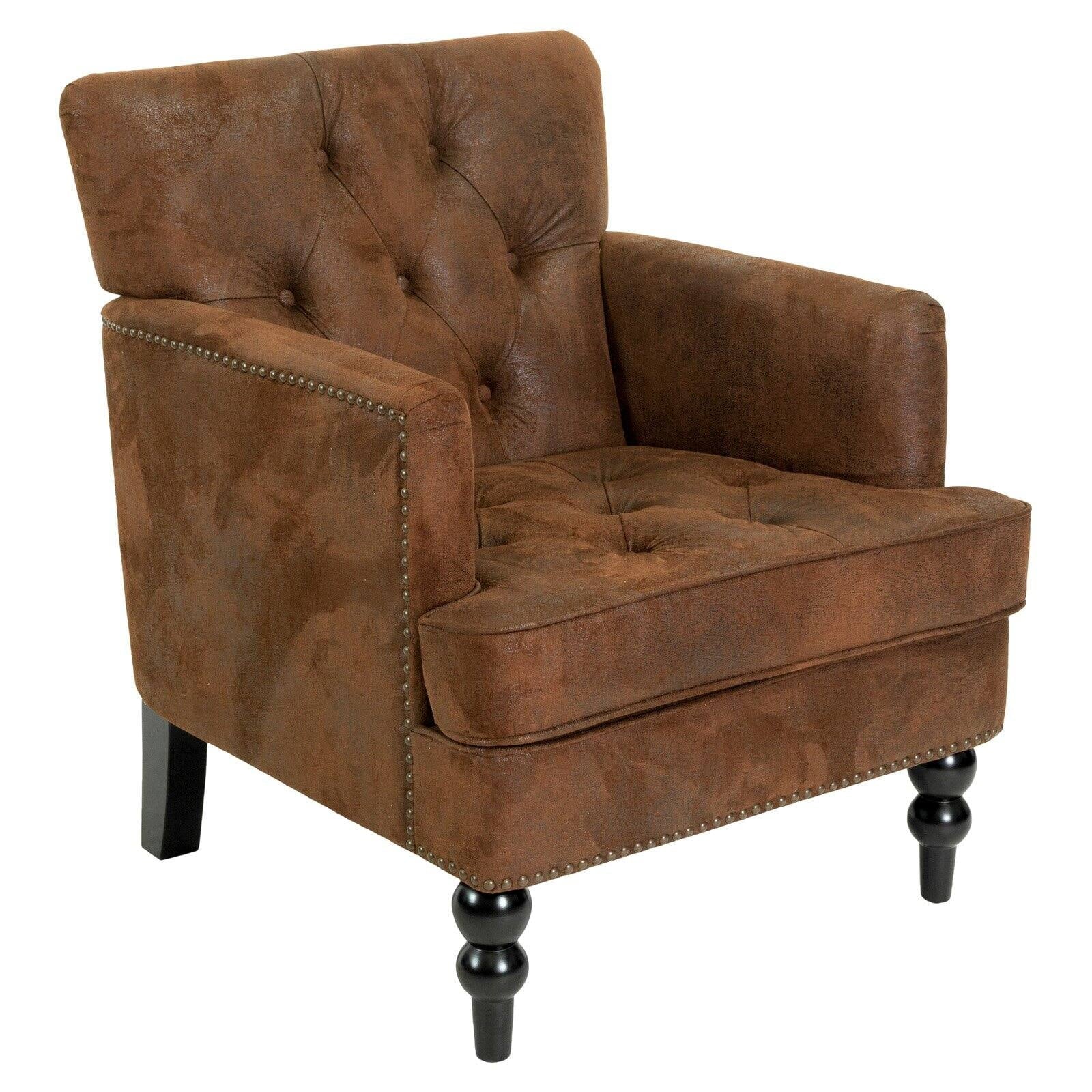 Madene Tufted Back Fabric Club Chair - Image 4