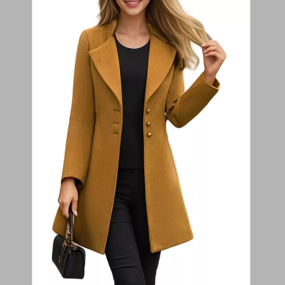 Full Size Single-Breasted Long Sleeve Overcoat Plus Size - ZKZOOK