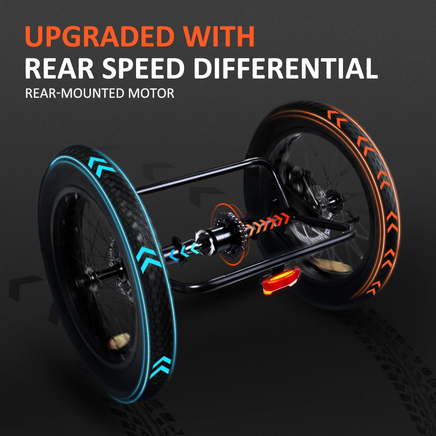Addmotor Folding Electric Trike, 90MI Electric Tricycle for Adults, 750W 48V 20Ah, CITYTRI 3 Wheel Electric Bikes, Step-Thru Etrike with Rear Speed Differential & Parking Brake, E-310 Plus Red - Image 11