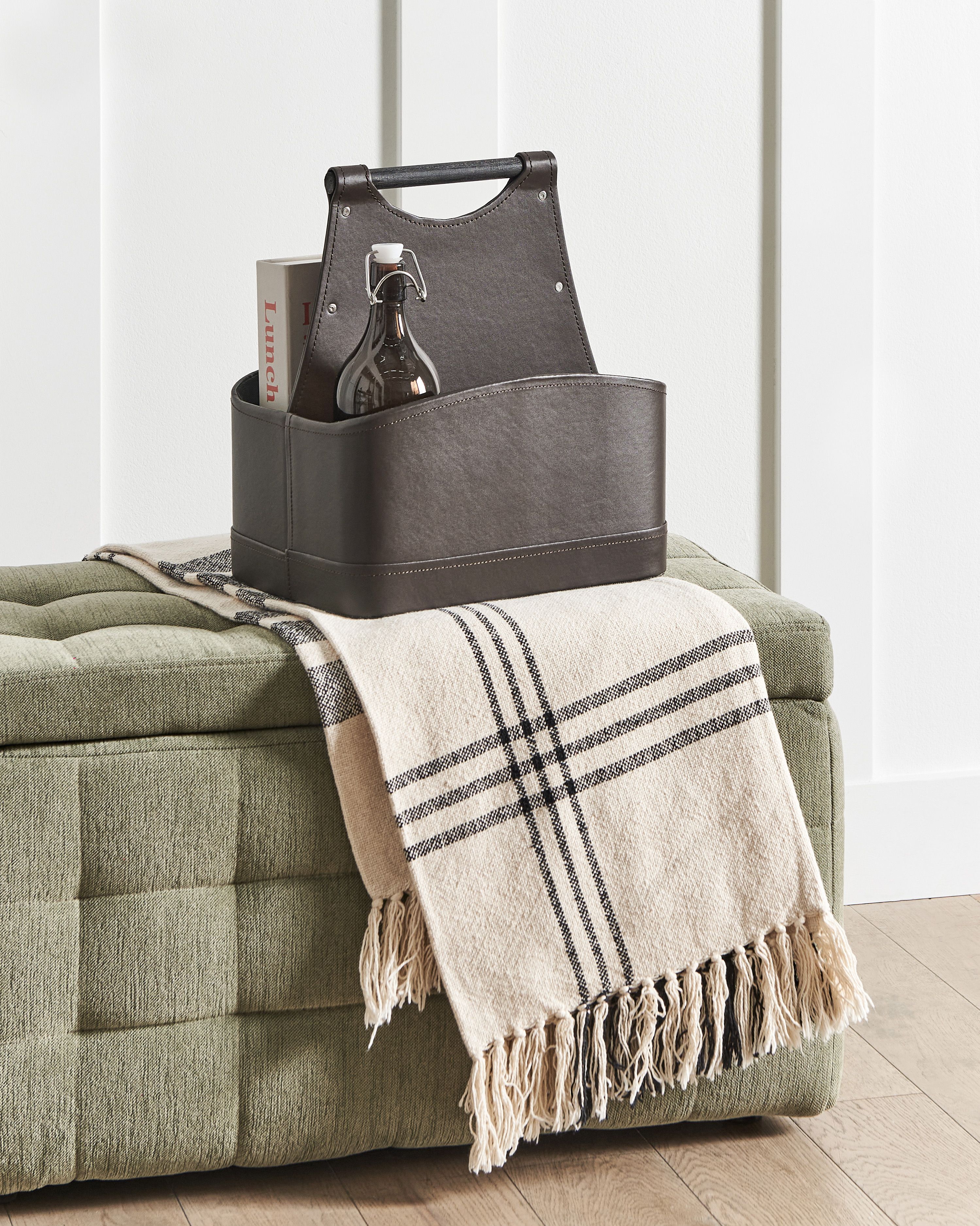 Basket URUK Faux Leather Dark Brown