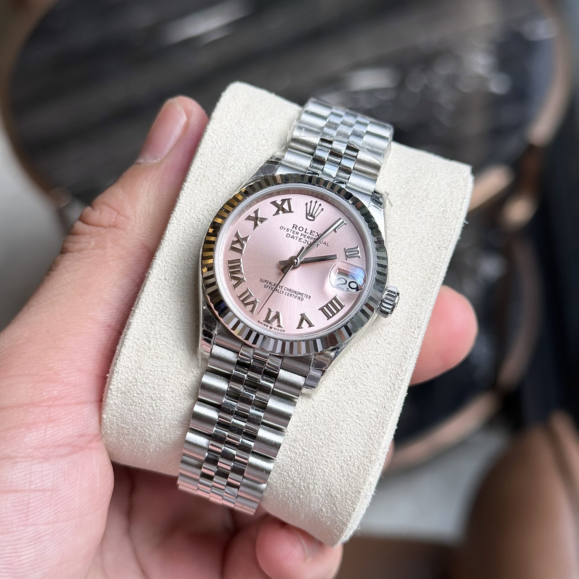 Rolex DateJust Pink Dial Replica Women s Watch Roman Numerals EW 31mm - Top club