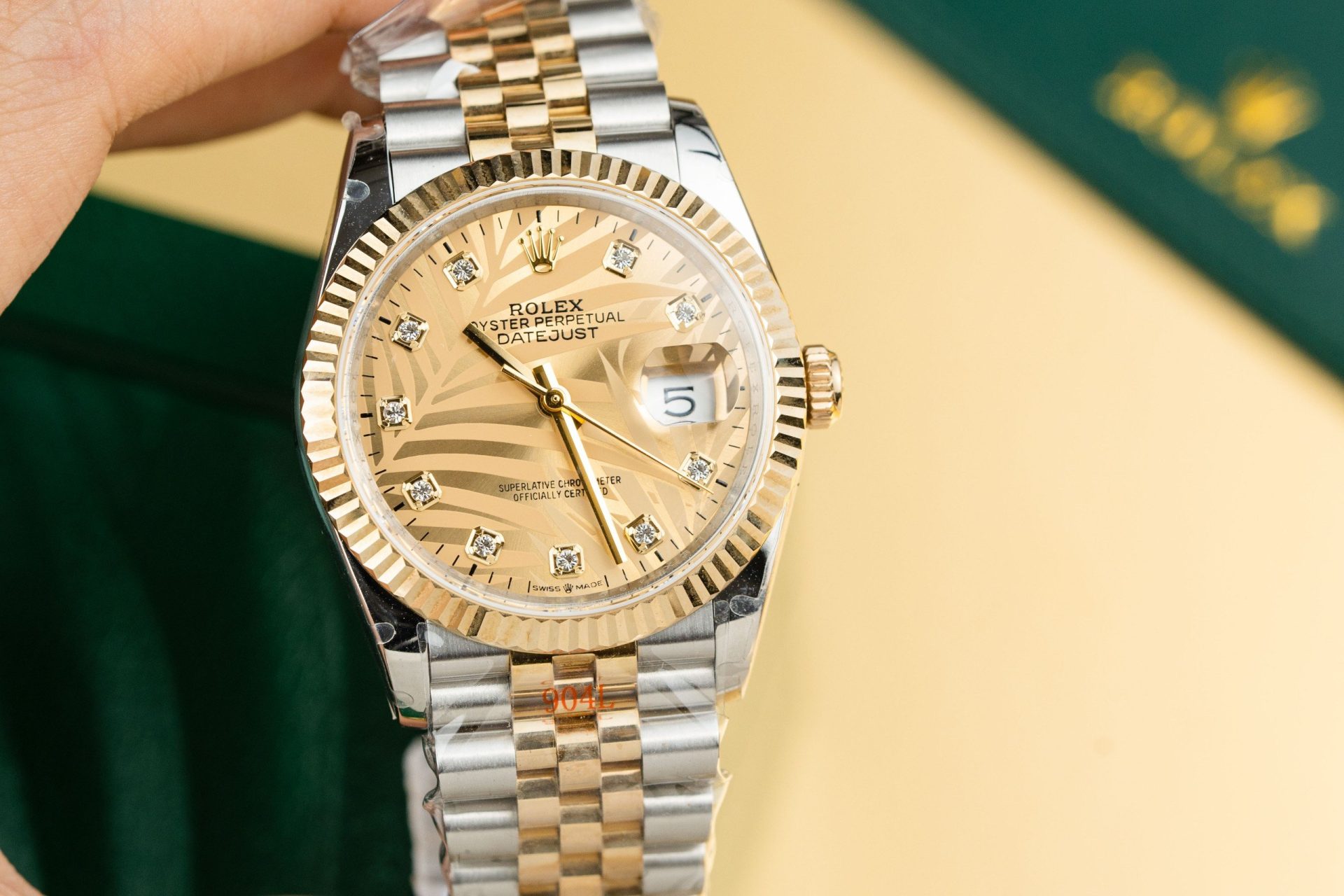 Rolex Replica 1:1 Watch DateJust 126233 Gold Wrapped Dial Stone GM Factory 36mm - Elite Watch Atelier