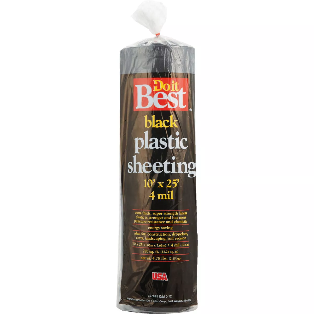 Do it Best 10 Ft. X 25 Ft. Black 4 Mil. Poly Film Sheeting