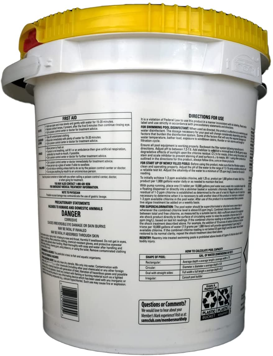 Member's Mark Chlorinating Tablets, 40 lb Pail, 3-inch Tablets - Image 2 Member's Mark Chlorinating Tablets, 40 lb Pail, 3-inch Tablets - Image 2