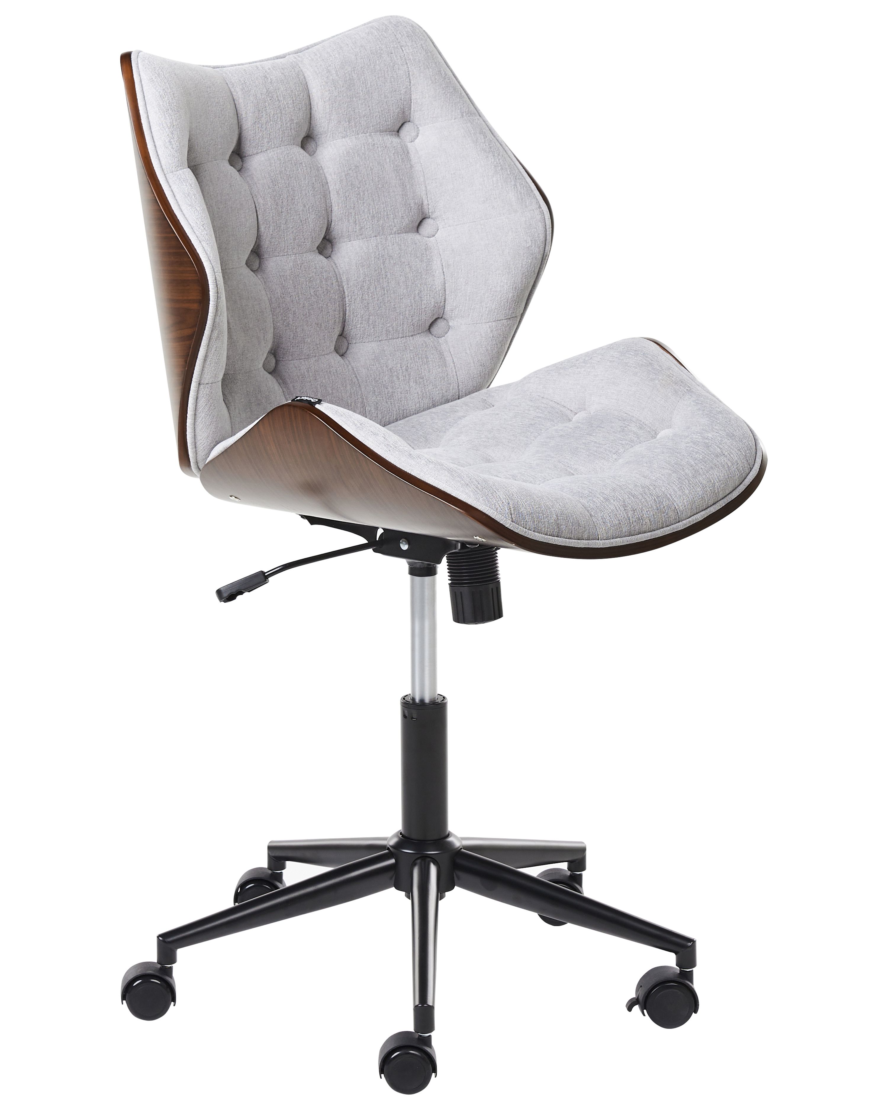 Desk Chair LOMPOC Faux Linen Grey