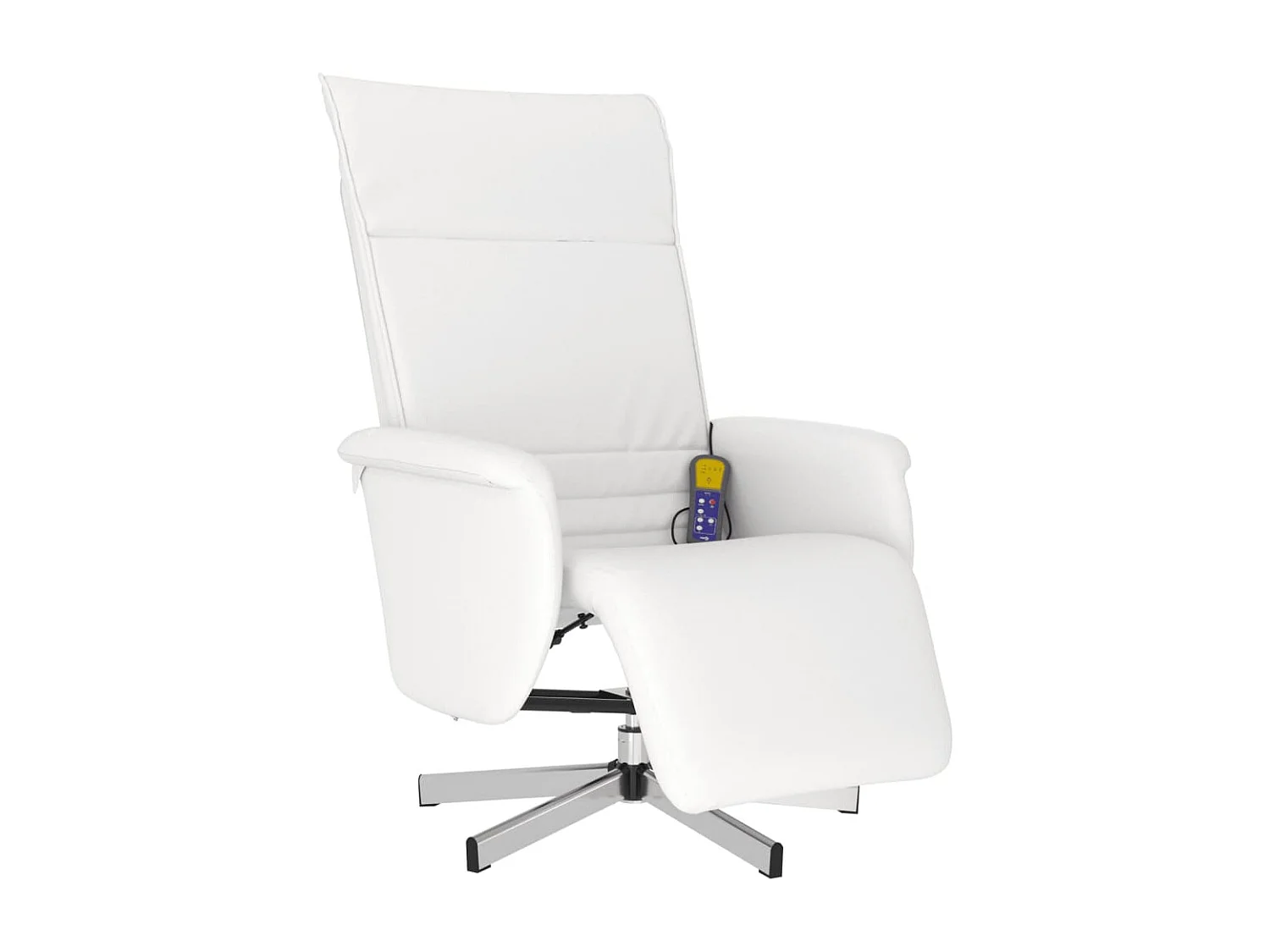 Fauteuil inclinable-Fauteuil salon de massage repose-pieds blanc similicuir SHL4709