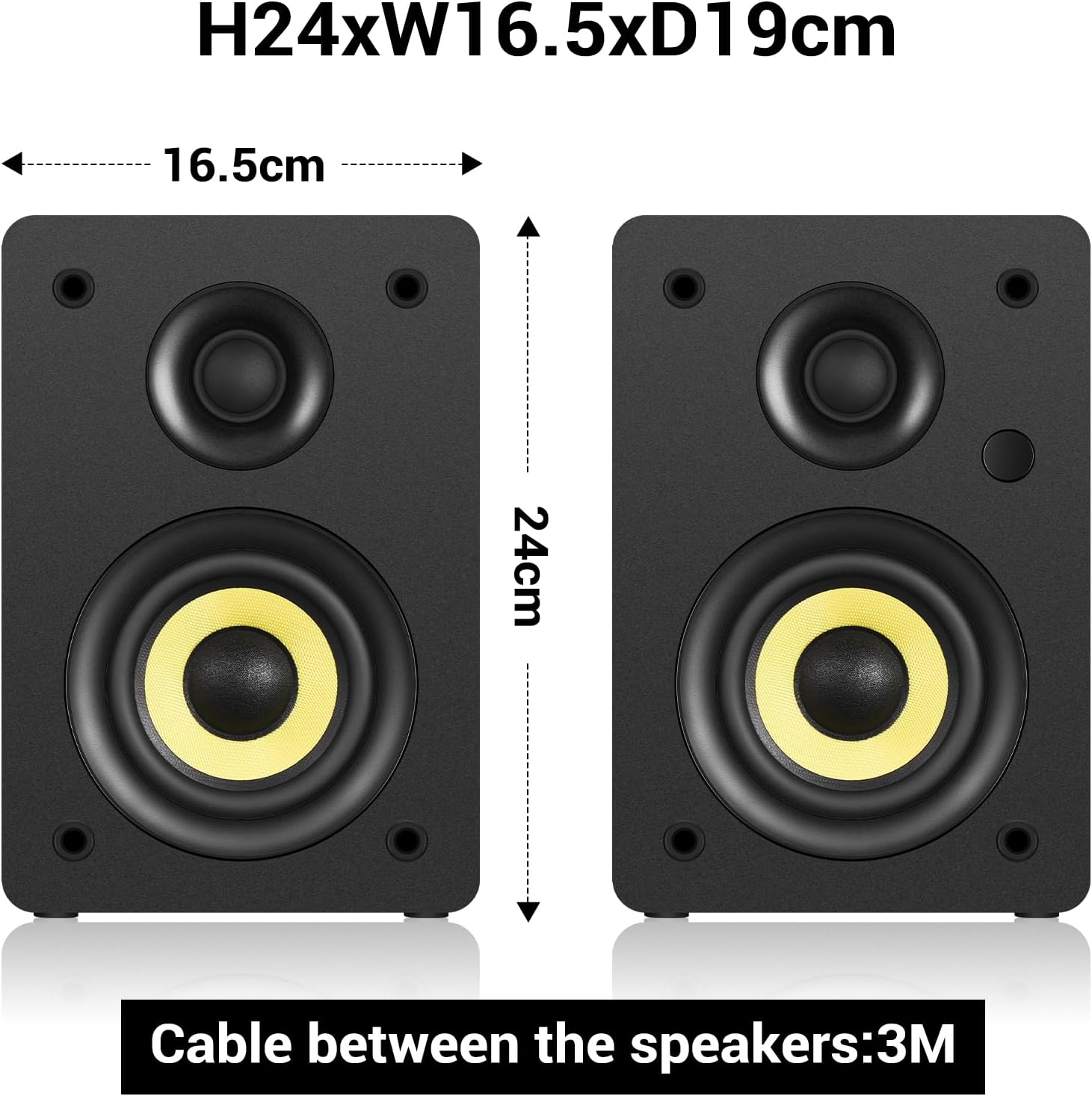 Sanyun SW206 80W Active Dual-Mode Bookshelf Speakers, 4” Studio Monitor & HiFi Mode, Upgraded 3D Sound Field, 6.35mm TRS Balanced, Bluetooth 5.4, Optical Coaxial Aux USB 24bit DAC, Black