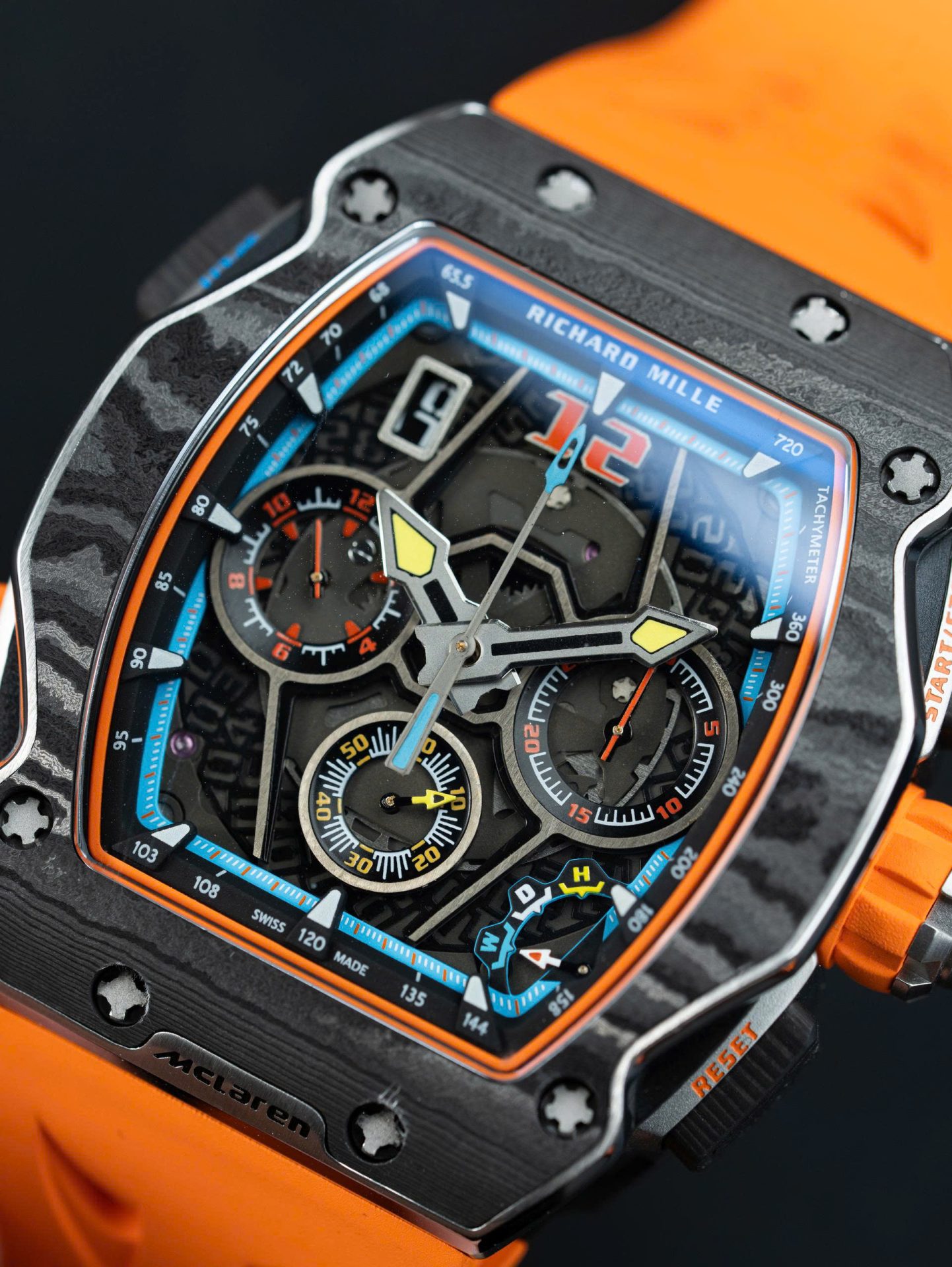 Richard Mille RM65-01 Replica Watches Orange Rubber Strap 44.5��49.9mm - Top club