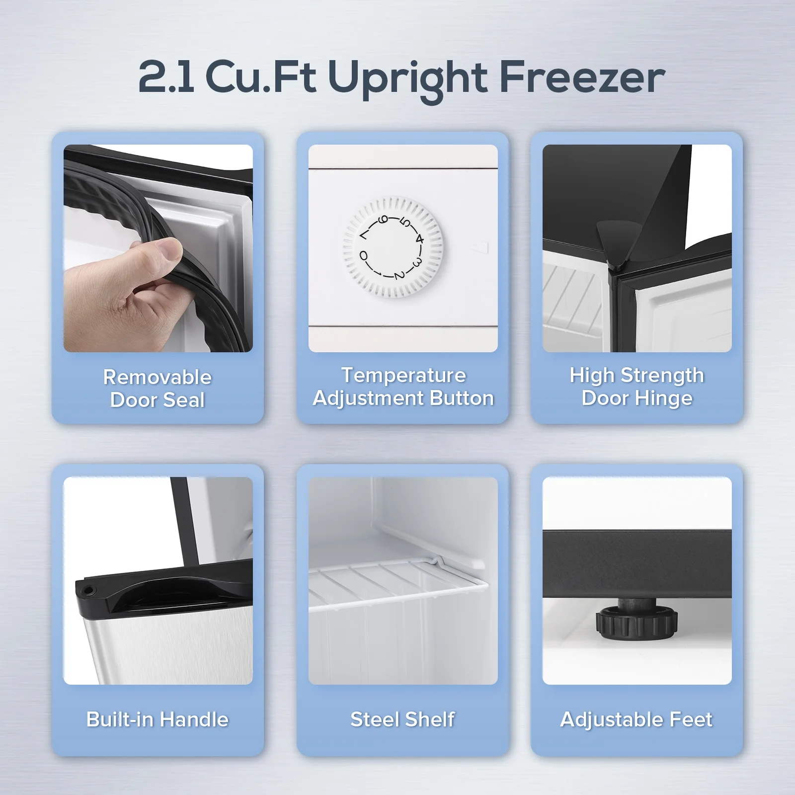 Auseo Mini Freezer Countertop, Energy Saving 2.6 Cu.ft, Single Door Compact Upright Freezer with Reversible Door for Home/Office/Kitchen-White - Image 19