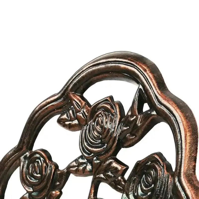 Camellia Cast Aluminum 3-Piece Bistro Set With Table And 2 Chairs - Antique Bronze - Image 4 Camellia Cast Aluminum 3-Piece Bistro Set With Table And 2 Chairs - Antique Bronze - Image 4