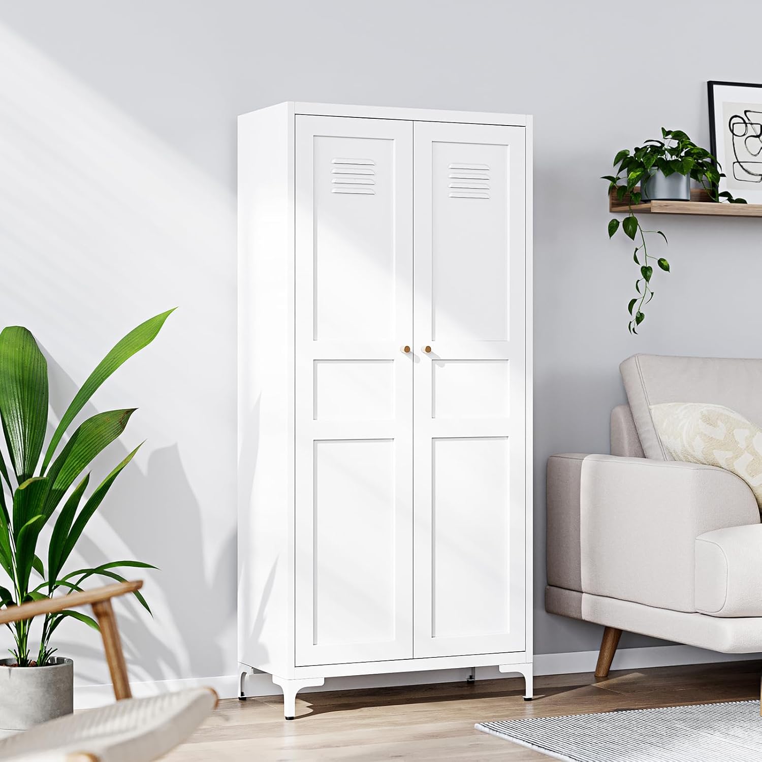 Yizosh Metal Storage Cabinet with 2 Doors and 4 Adjustable Shelves - 61