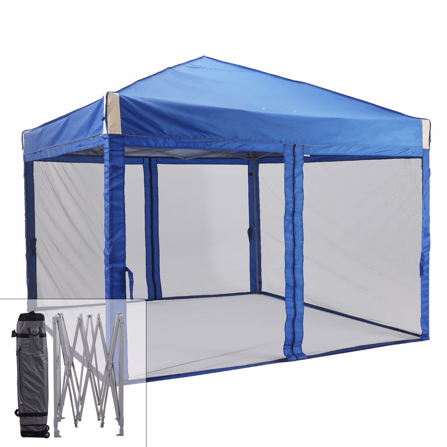 Aoodor 12'x12' Pop Up Canopy with Removable Mesh Sidewalls, Outdoor Portable Instant Shelter Tent-Black - Image 3