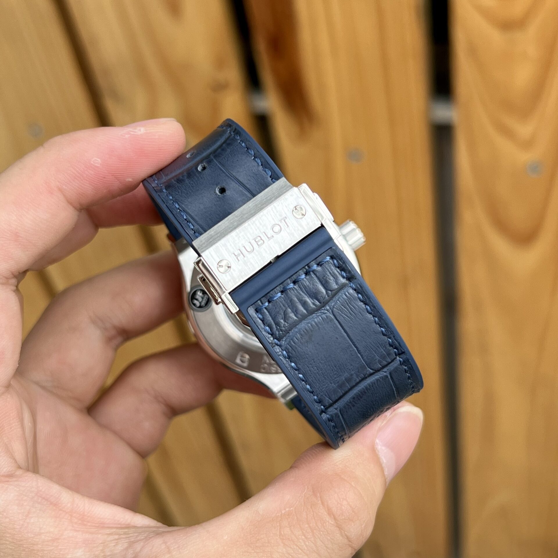 Hublot Replica 1:1 Watch Classic Fusion Titanium Blue Leather Strap JJF 42mm - Top club