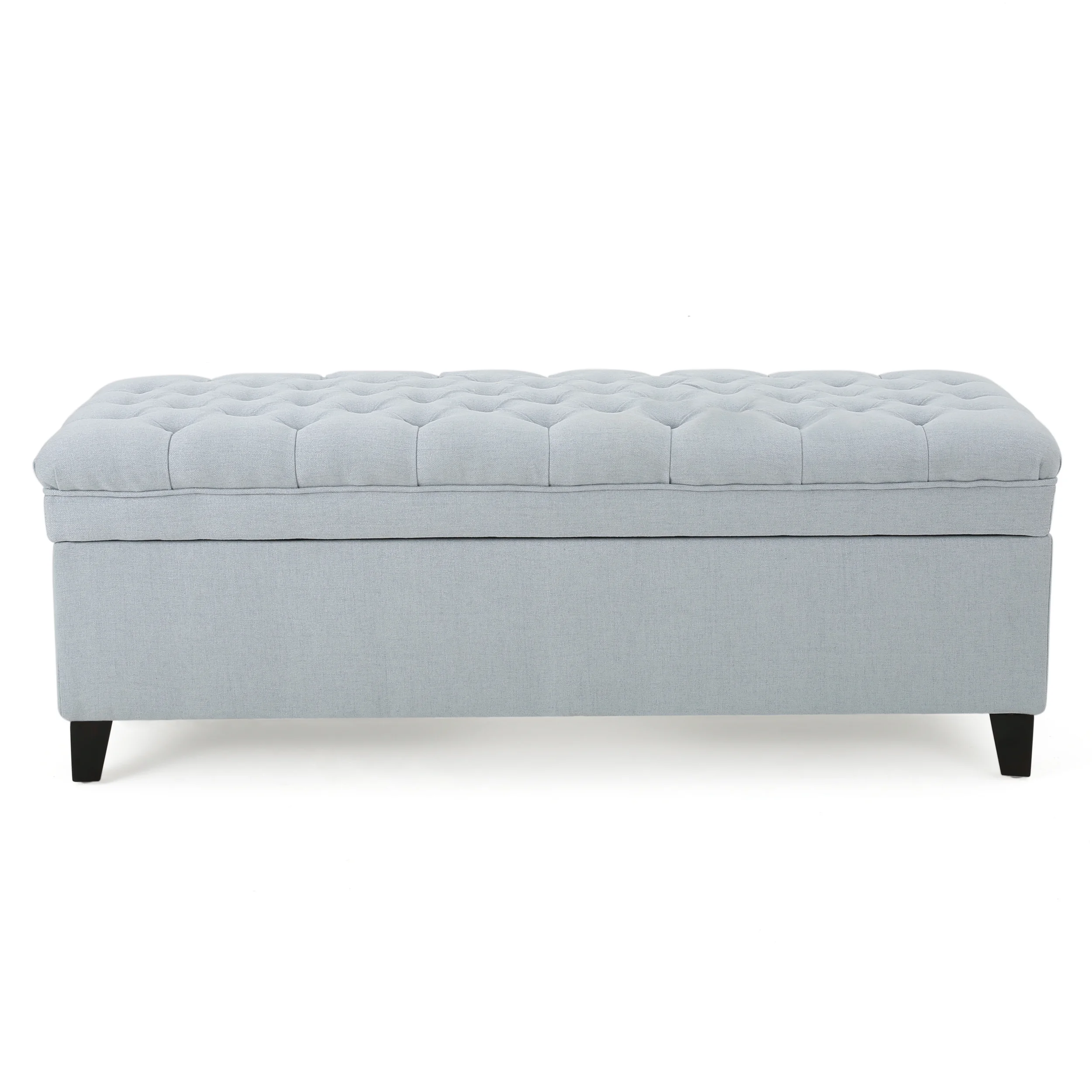 Noble House Hampton Contemporary Fabric Upholstered Storage Ottoman, White and Blue Floral - Image 101