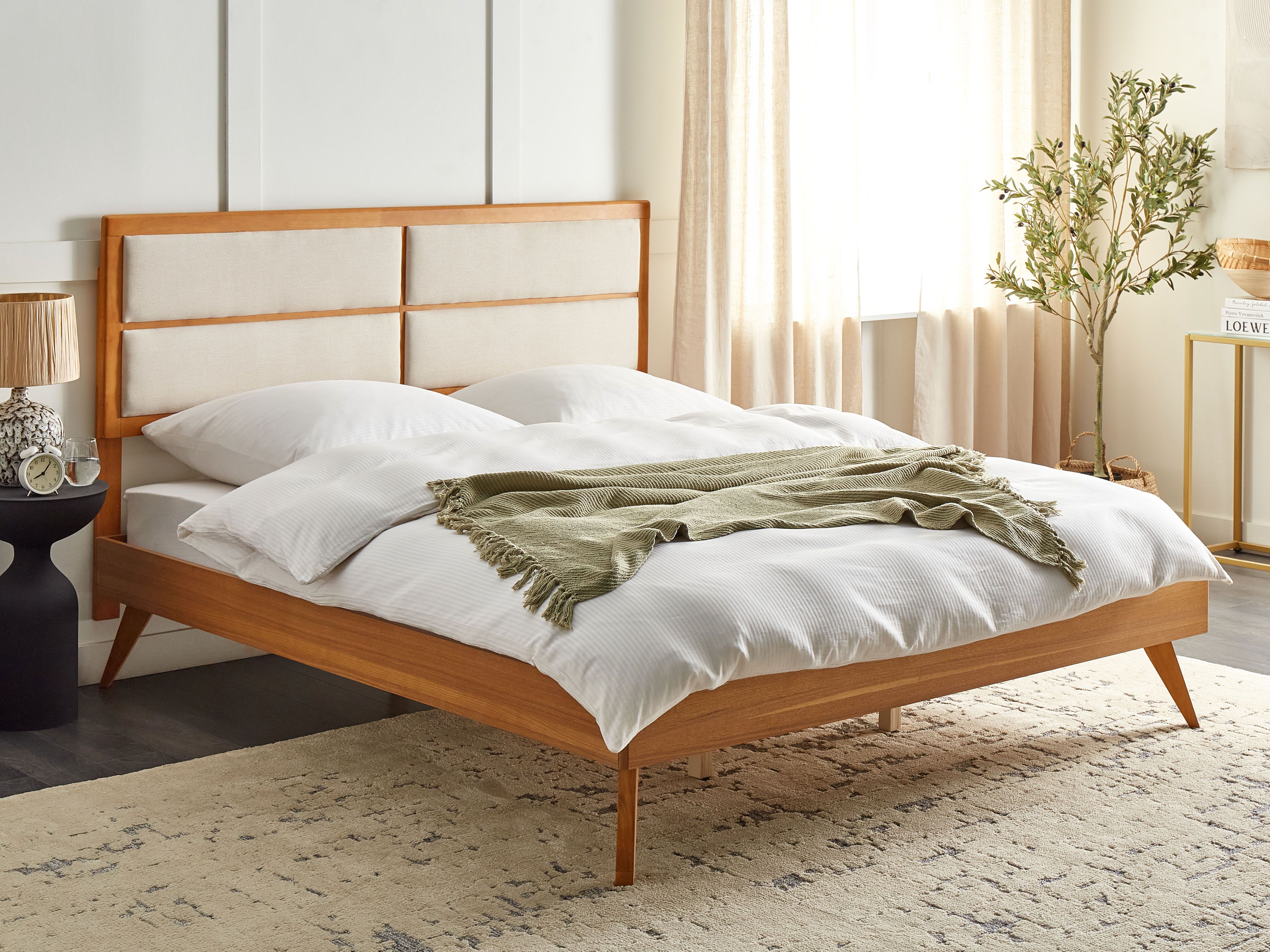 Bed POISSY 180 x 200 cm (EU Super King) Natural Ash Wood