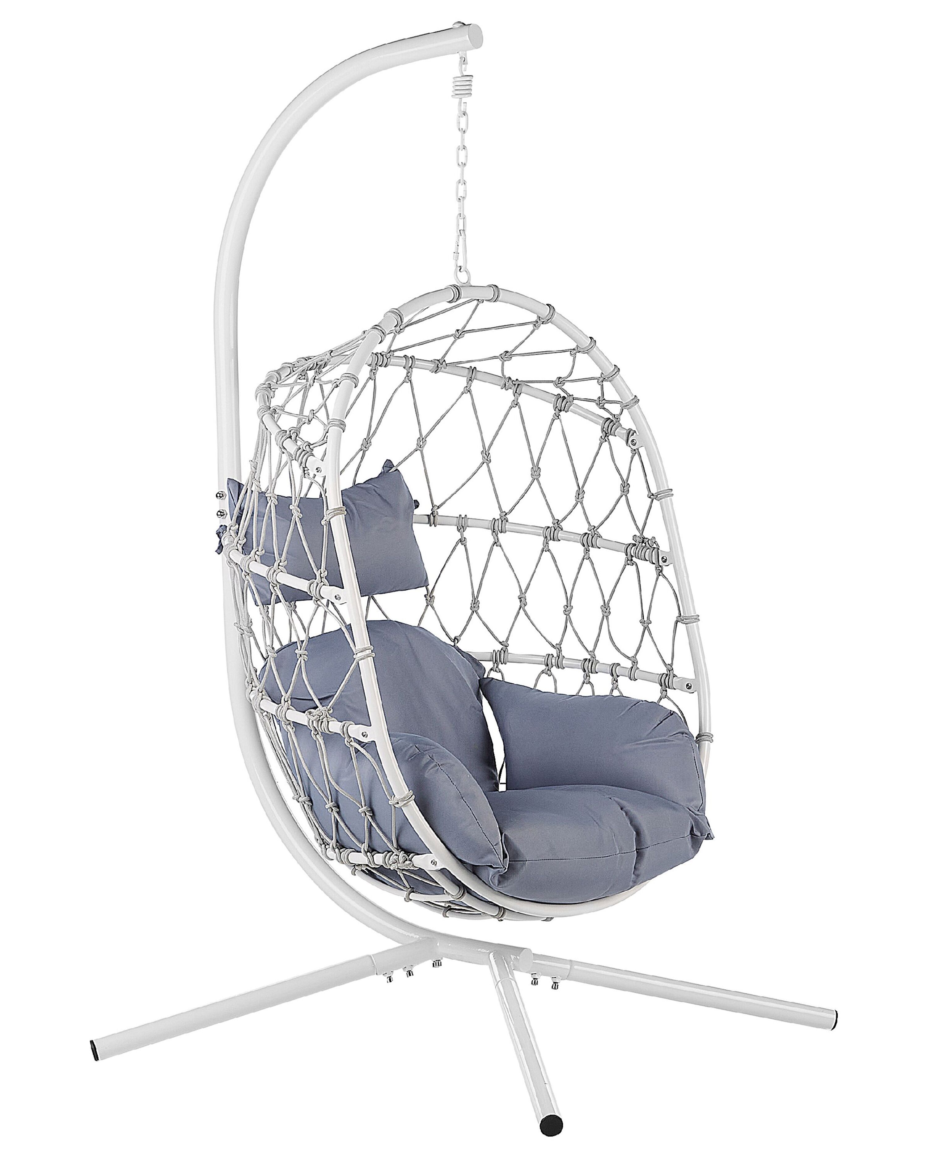 Hanging Chair with Stand ADRIA Metal White