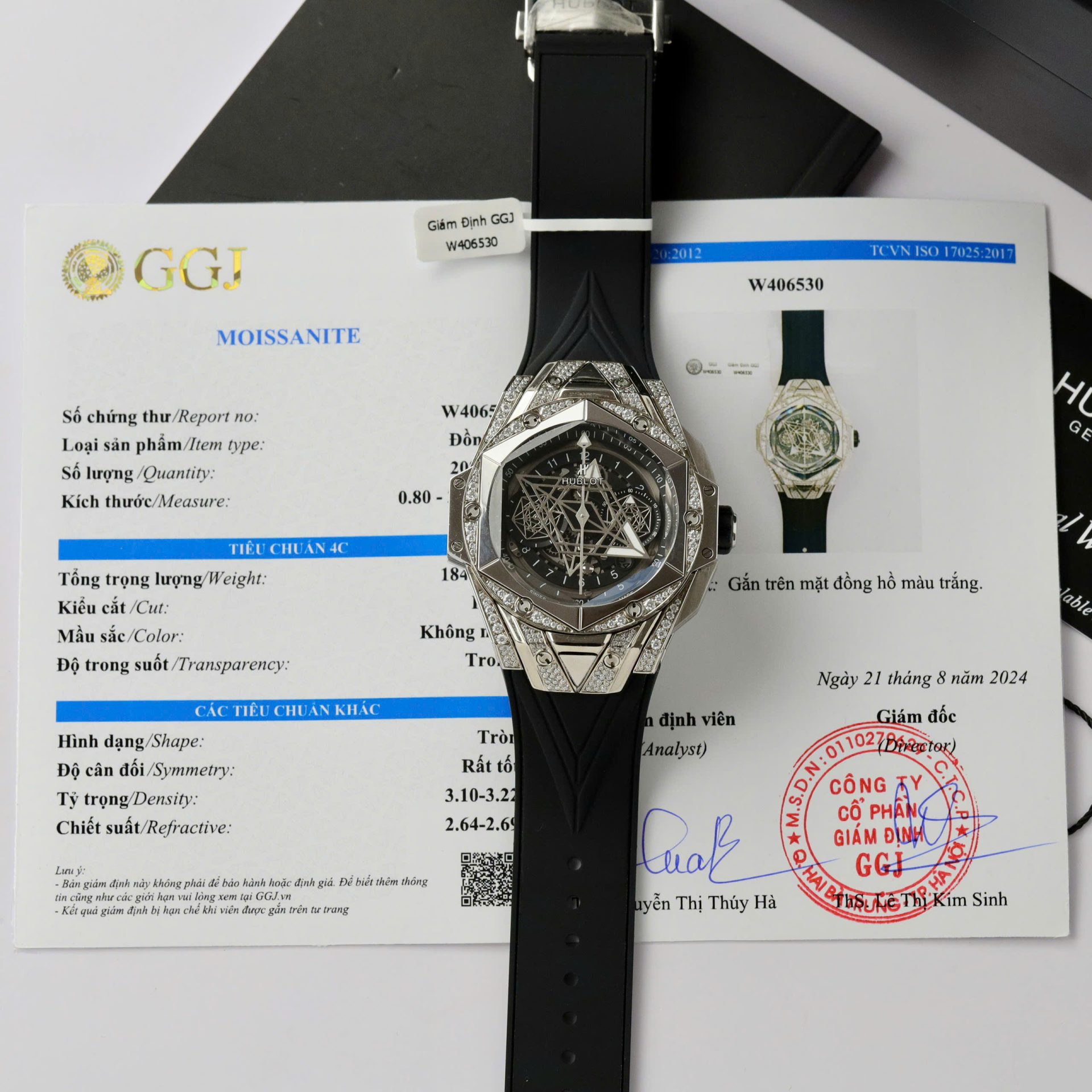 Hublot Big Bang Sang Bleu II Replica Watch Custom Moissanite Diamonds 44mm - Top club