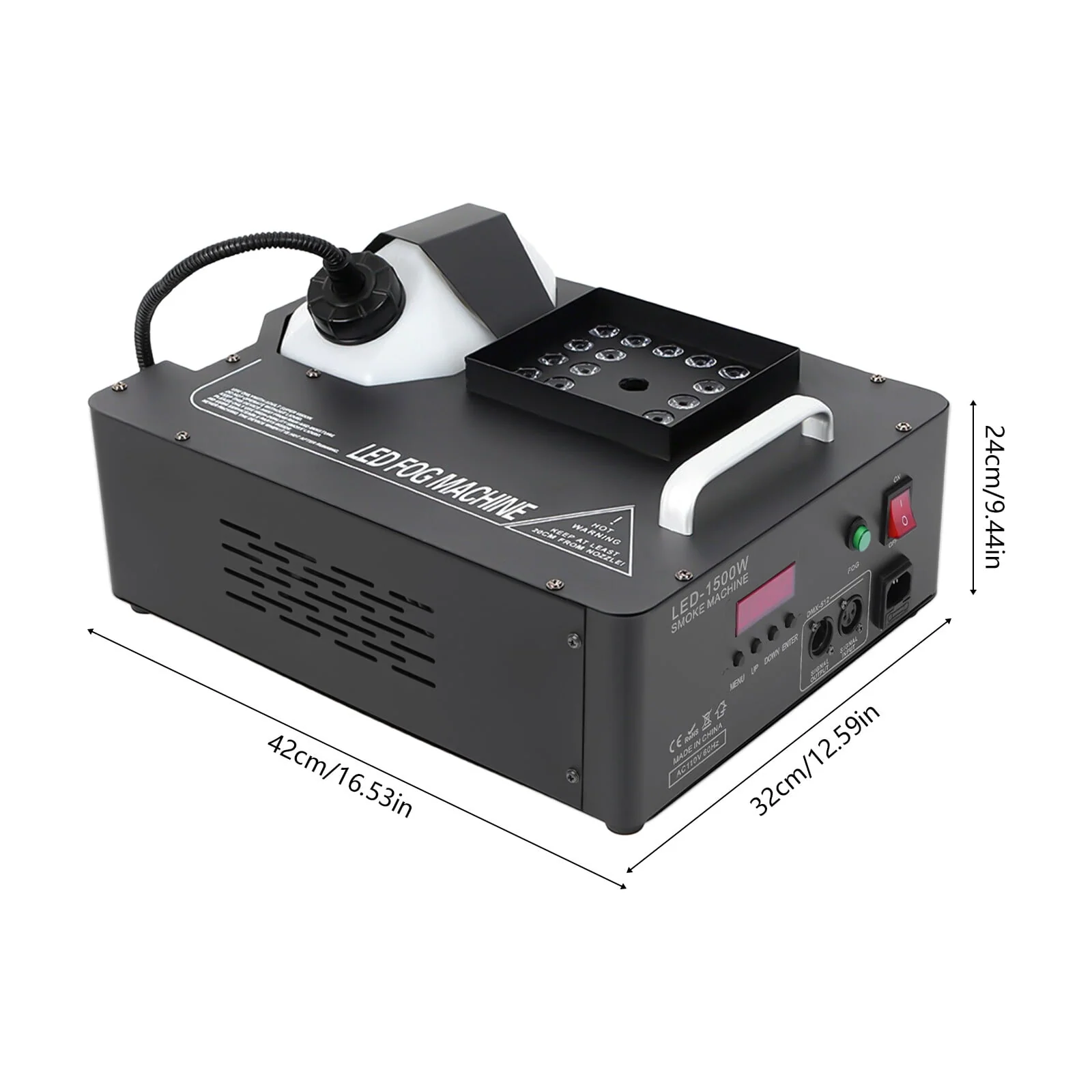 1500W Smoke Fog LED RGB DMX Vertical Spray Stage Light Fogger Effects Machine - Image 2 1500W Smoke Fog LED RGB DMX Vertical Spray Stage Light Fogger Effects Machine - Image 2