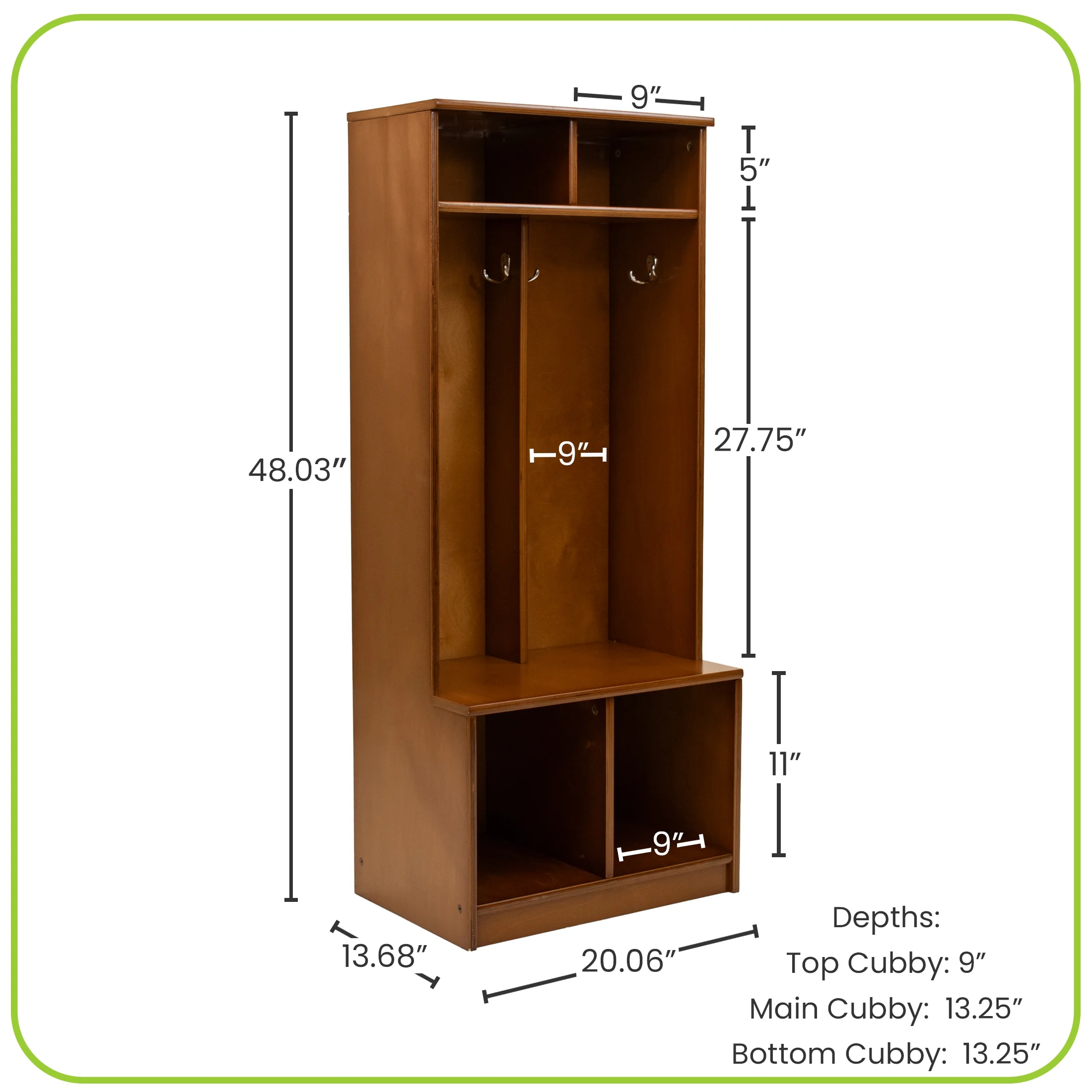 Little Partners Locker Cabinet Cubby Organizer, Learn 'N Store Wooden Classroom Cubbies Compartment Lockers for Storage of Toddlers and Kids Coats, Equipment, Backpacks - Espresso - Image 10