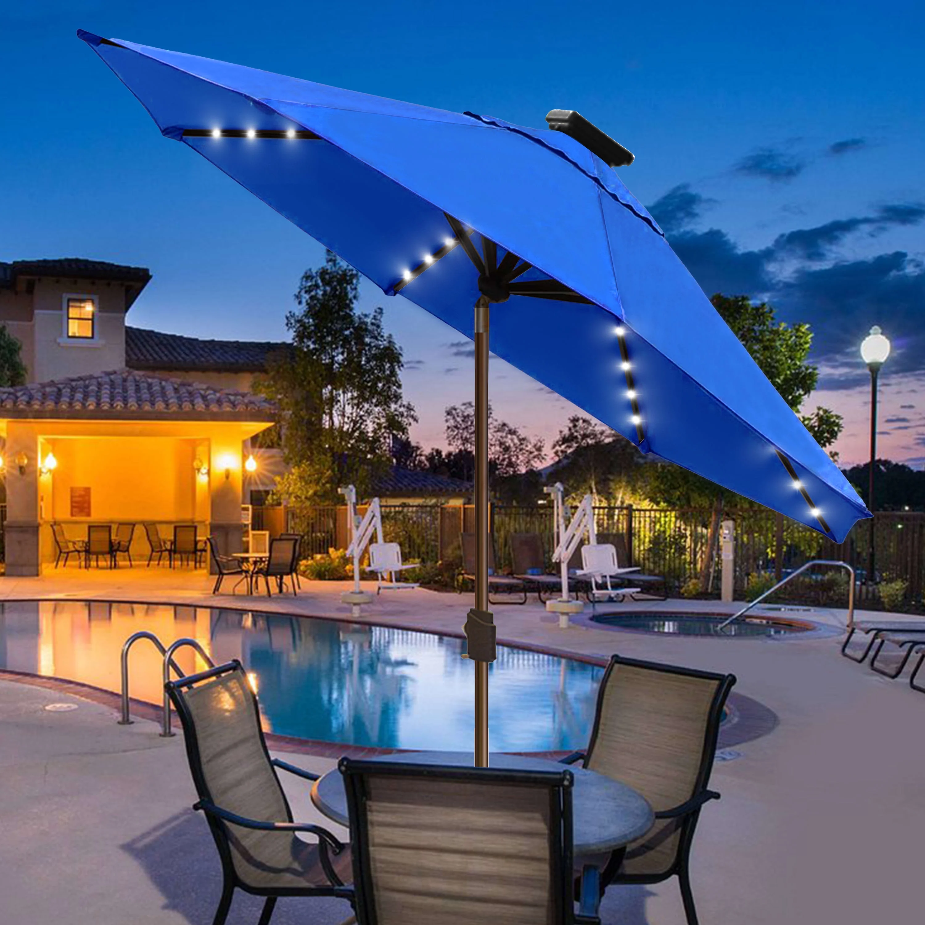EliteShade Sunbrella Solar Umbrellas 9ft Market Umbrella with 80 LED Lights Patio Umbrellas Outdoor Table Umbrella with Ventilation and 5 Years Non-Fading Top,Ruby - Image 28