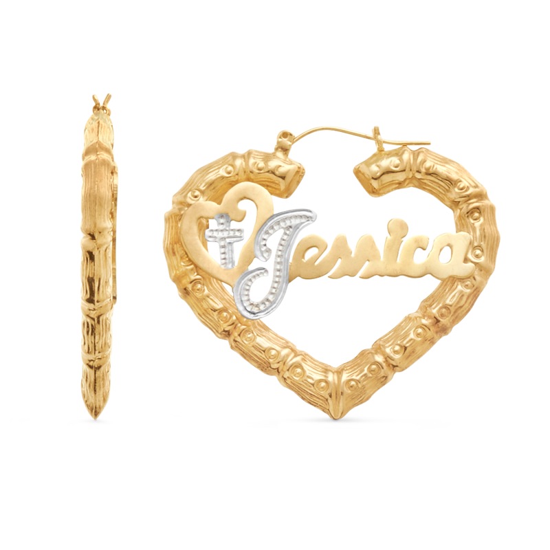 Name/Religious Heart Earrings - MIDNIGHT VELVET CATALOG