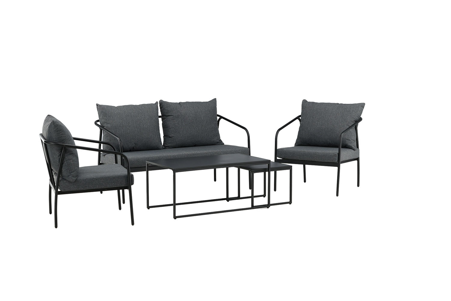 Rebellenclub Flow Hoekloungeset - Zwart