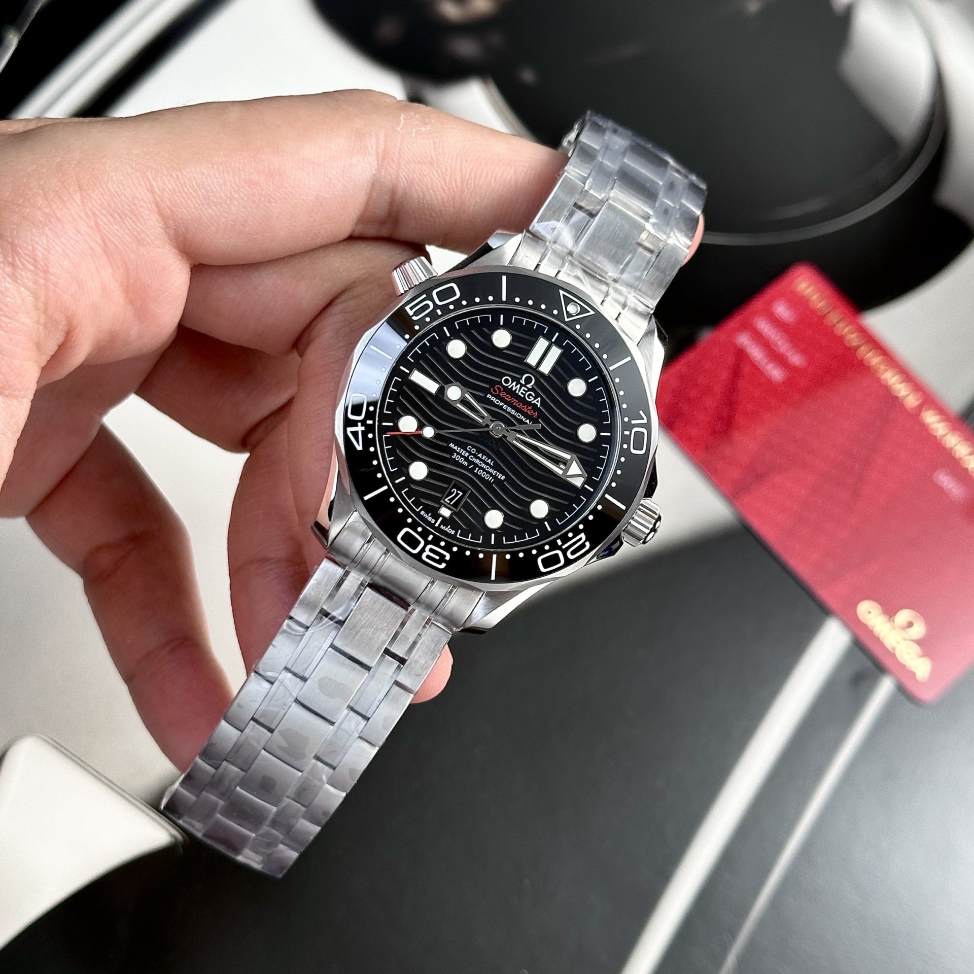 Omega Seamaster Diver 300m Co-Axial Replica Watch Black Dial VS Factory 42mm - Elite Watch Atelier