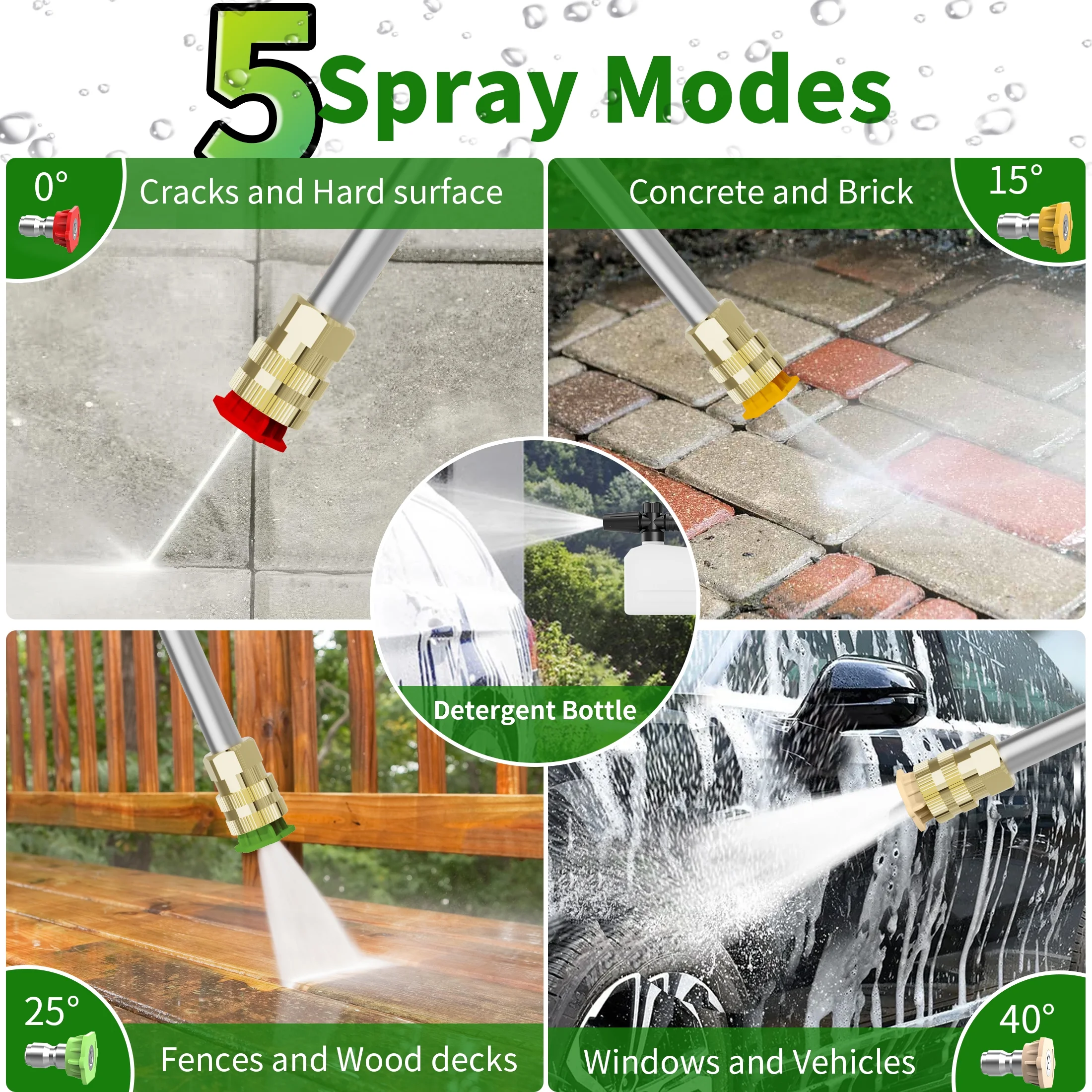 Vipuse Electric Pressure Washer,  4200 PSI Max.2.8GPM Power Washer with 23ft Hose /4 Nozzles/400ML Foam Cannon, Clean Tool for Cars/Fences/Patios/Floor