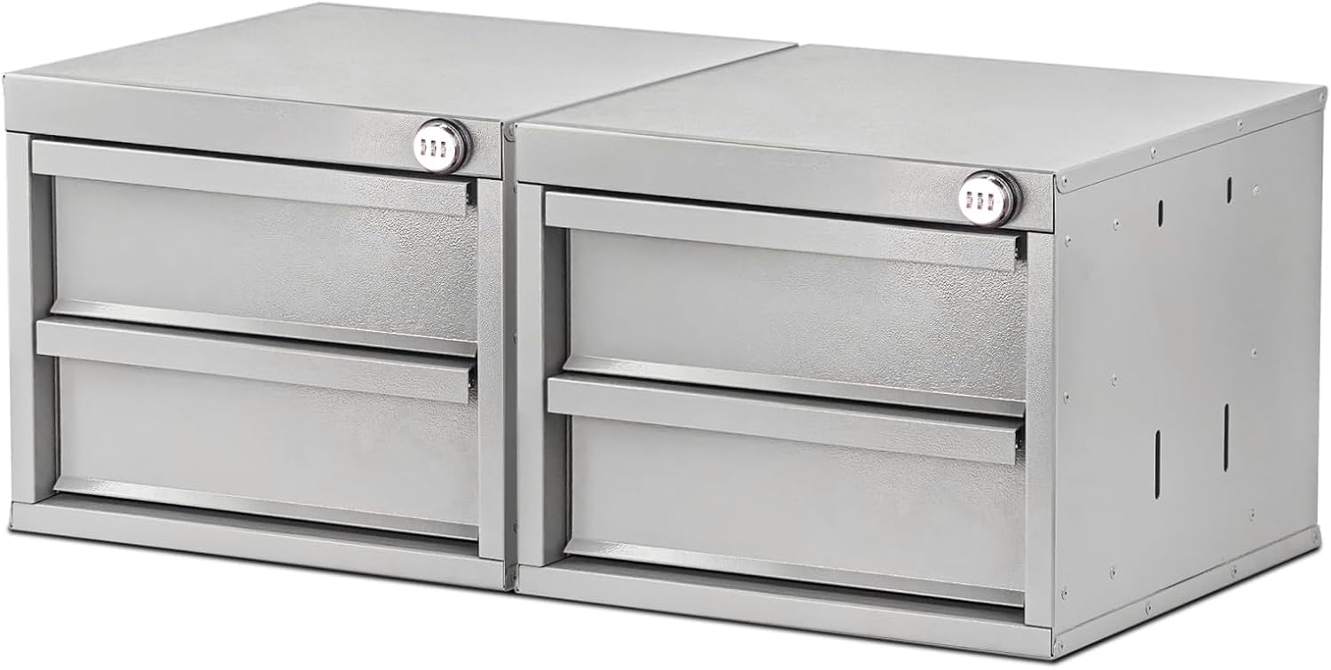 AA Products 2 Drawer Cabinet Set with Password Lock Designed for 16