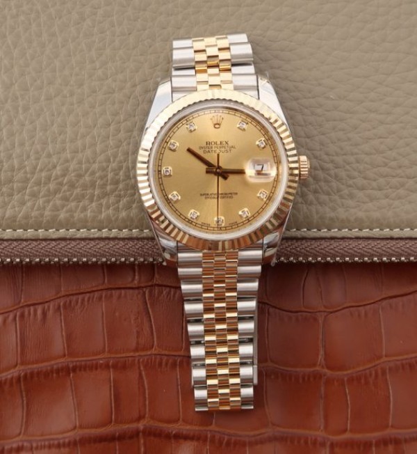 Replica Rolex DateJust 41mm 126331 Noob RG Wrapped RG Dial Diamonds Markers SS/RG Bracelet A2836 - Elite Watch Atelier