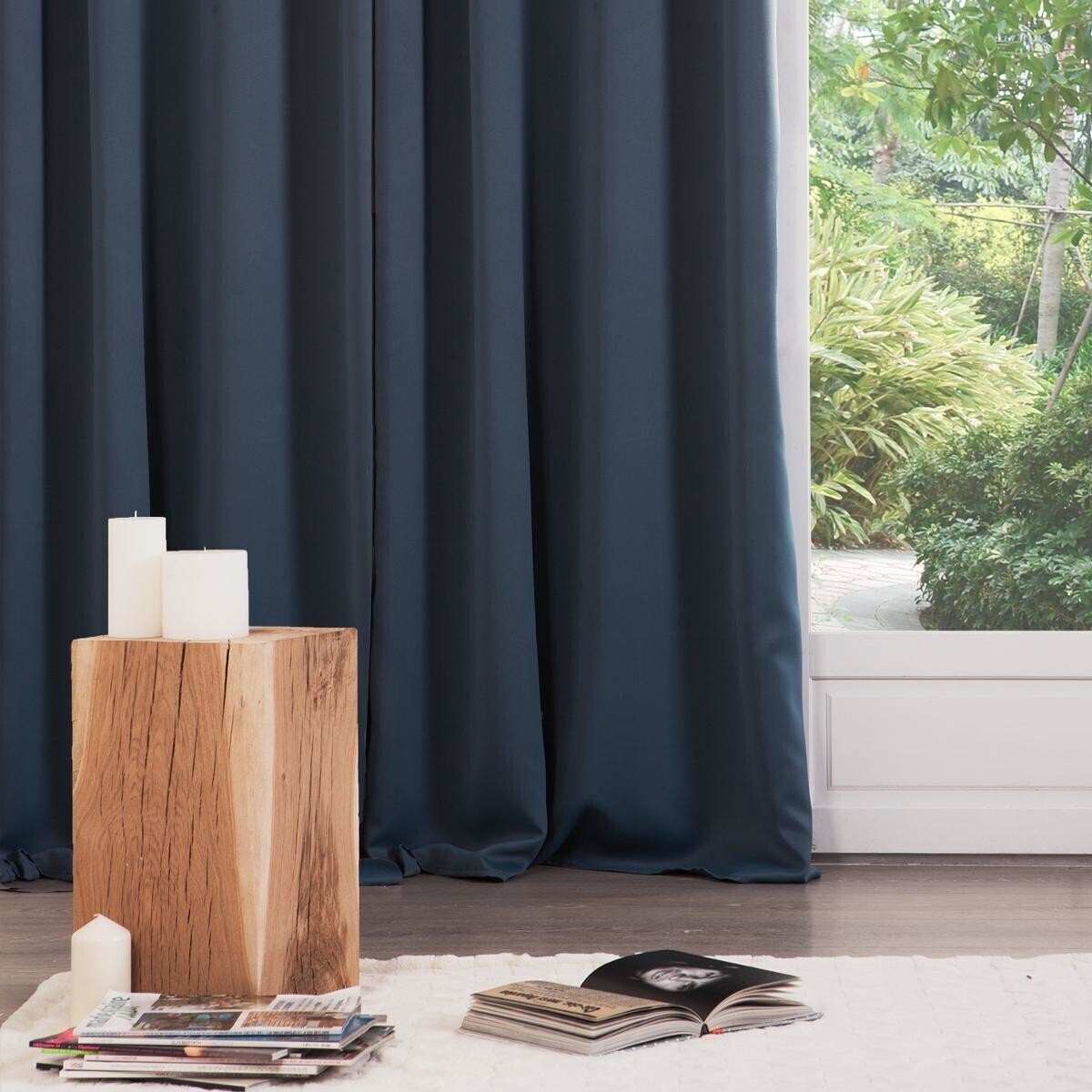 Set of 2 blackout curtains teal blue, 135x240 cm