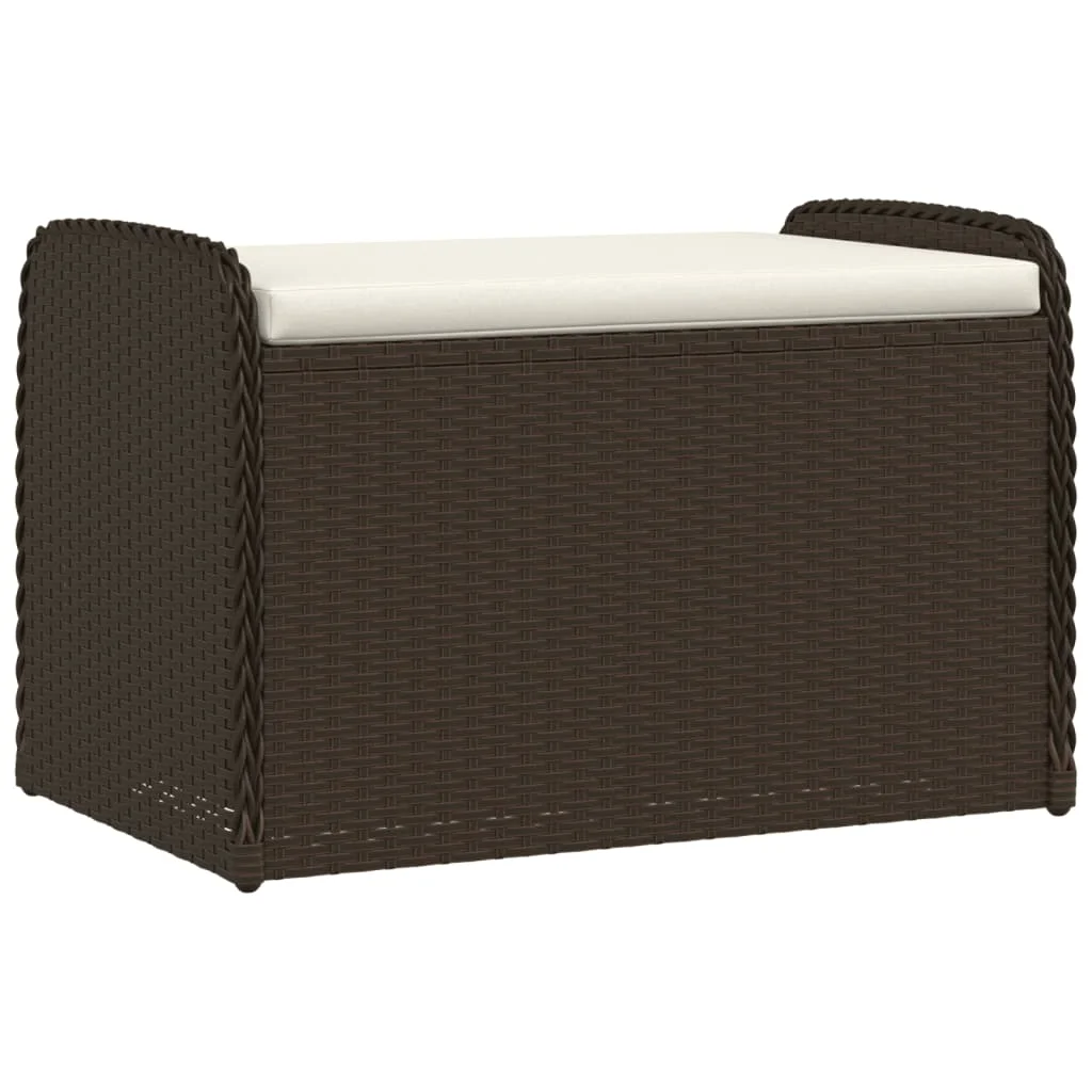 vidaXL Storage Bench with Cushion Outdoor Garden Seat Furniture Poly Rattan - Image 21
