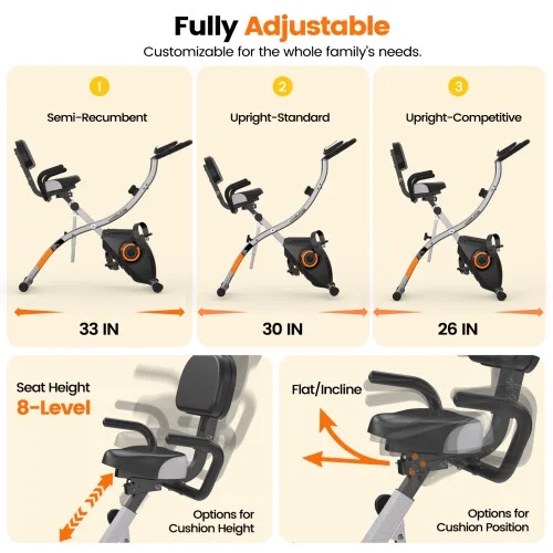 YOSUDA Folding Exercise Bike, Indoor Home Stationary Bike Workout 270LB Capacity - Image 9