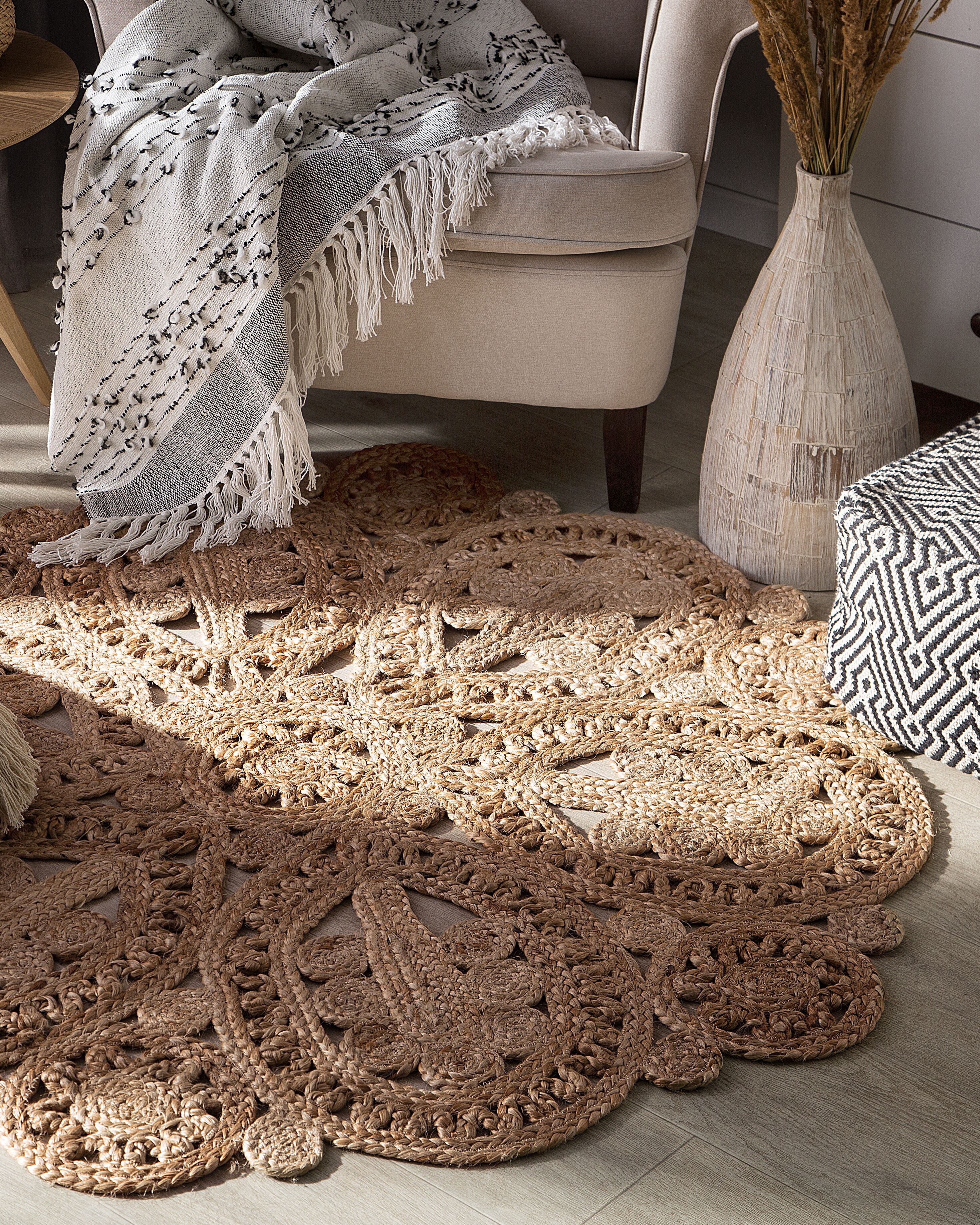 Rug BUCAK Beige ø 120 cm Jute