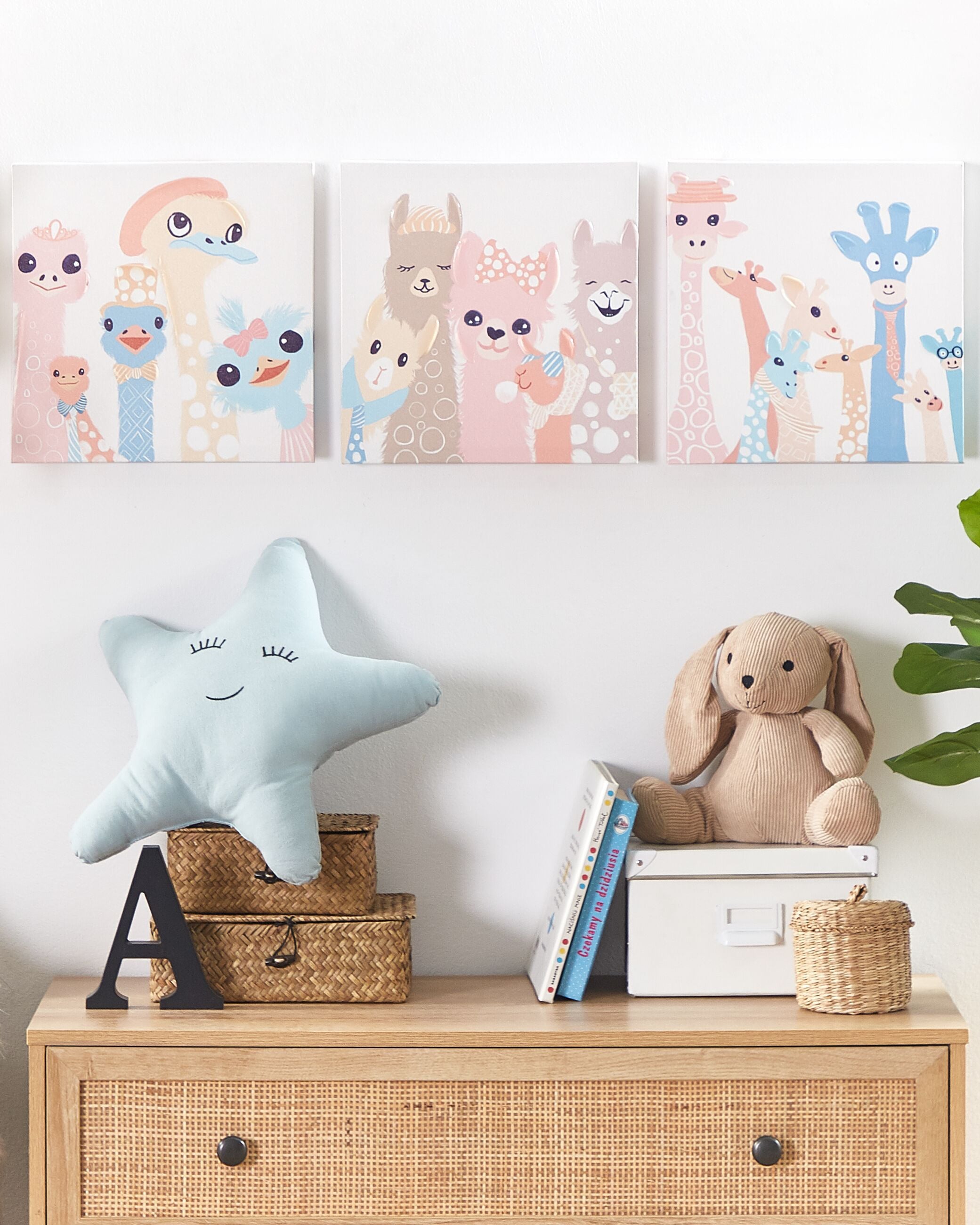 Set of 3 Canvases TILLIA Animal Motif 30 x 30 cm Multicolour