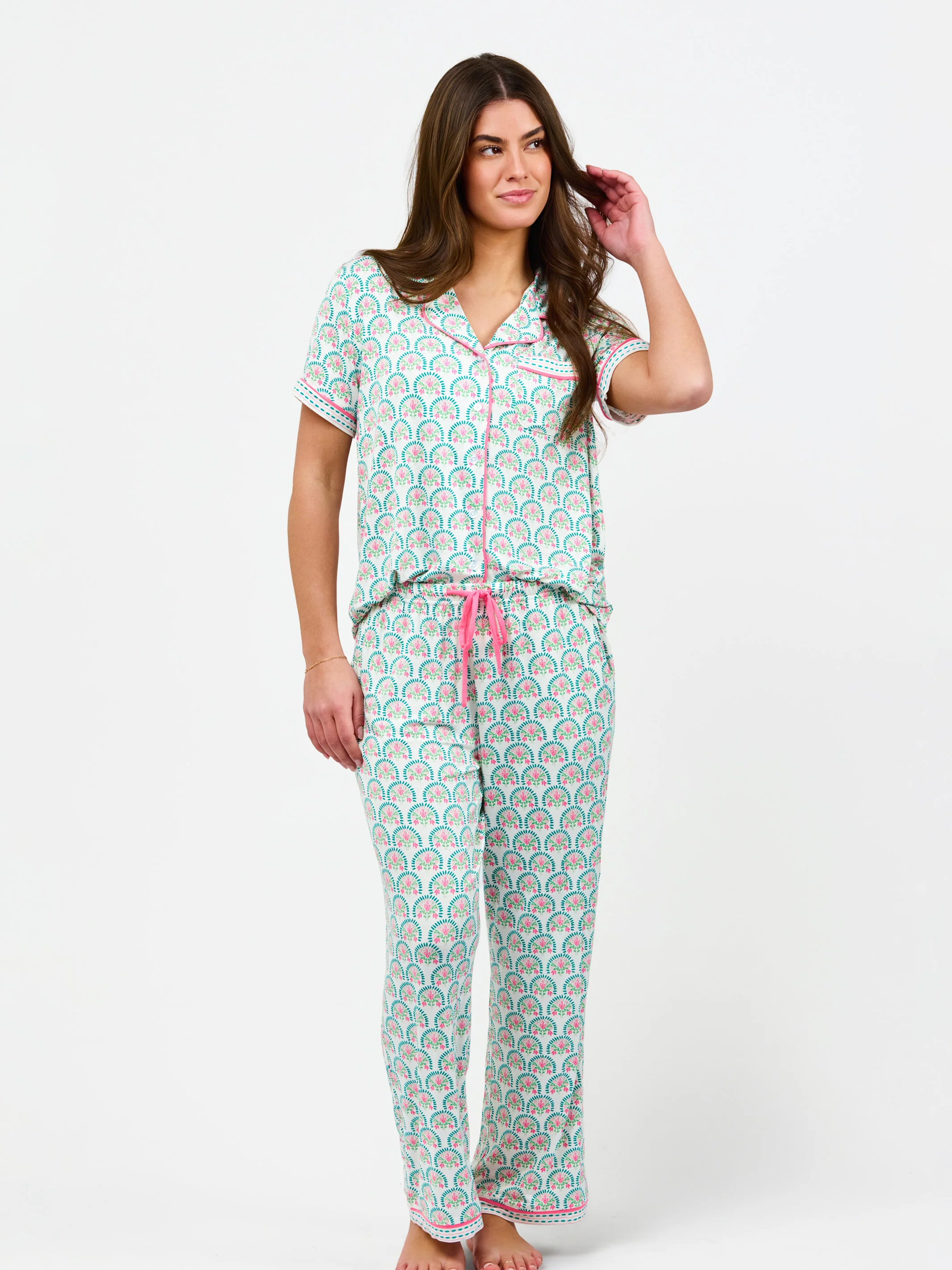 Women's Charlotte Pants Set | Sunshower Flora White