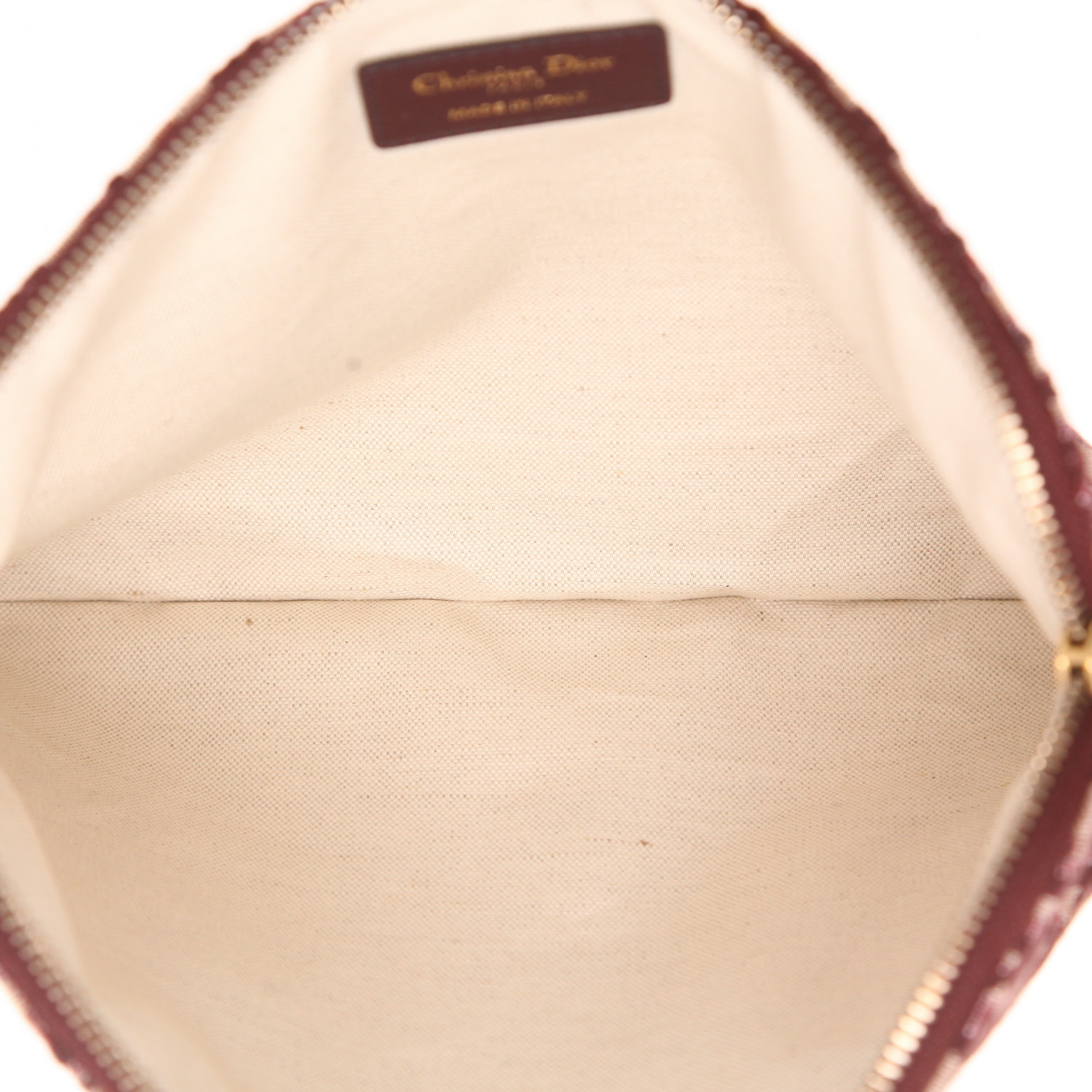 Dior Oblique pouch in burgundy and beige monogram canvas Oblique and burgundy leather1:1High-quality replica