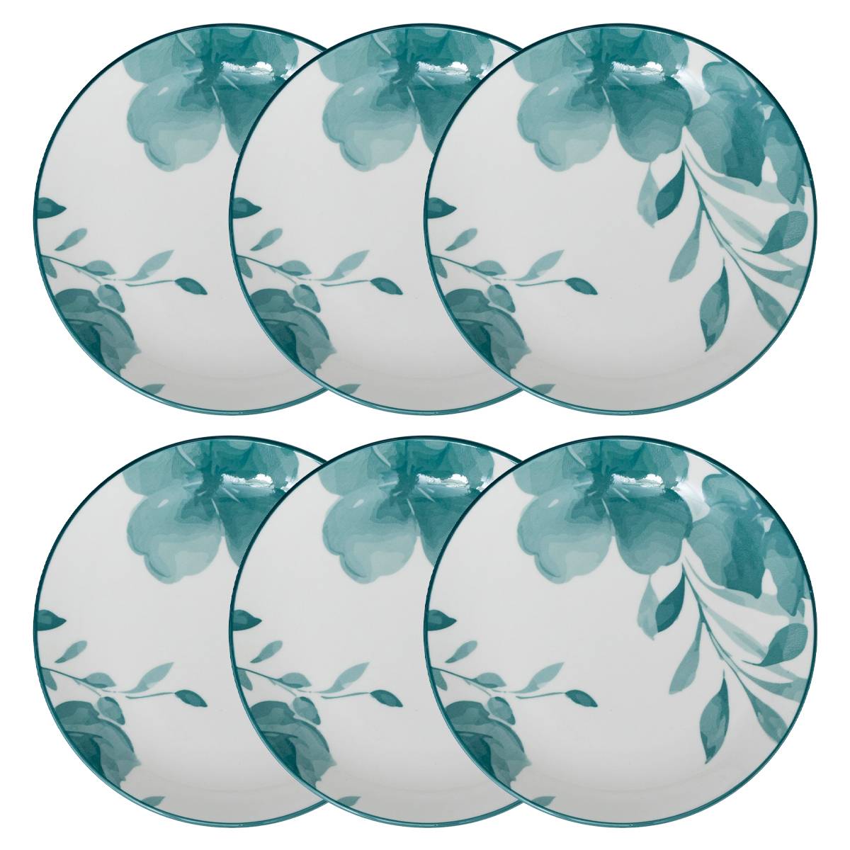 Set of 6 dessert plates "Lily" D.19 cm, White