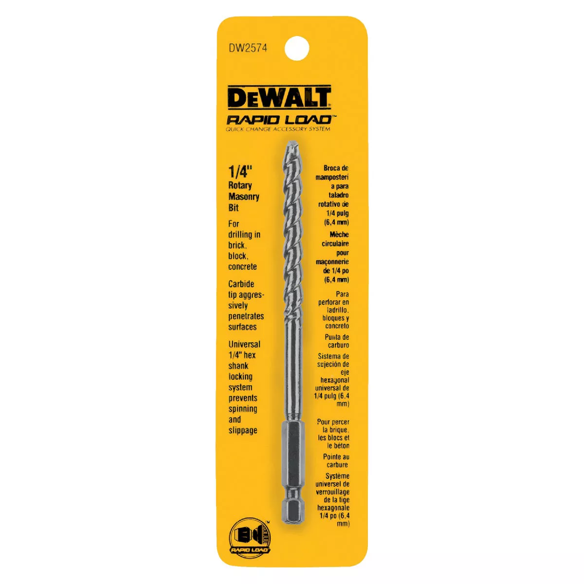 DEWALT 1/4 In. x 7 In. Rotary Masonry Drill Bit