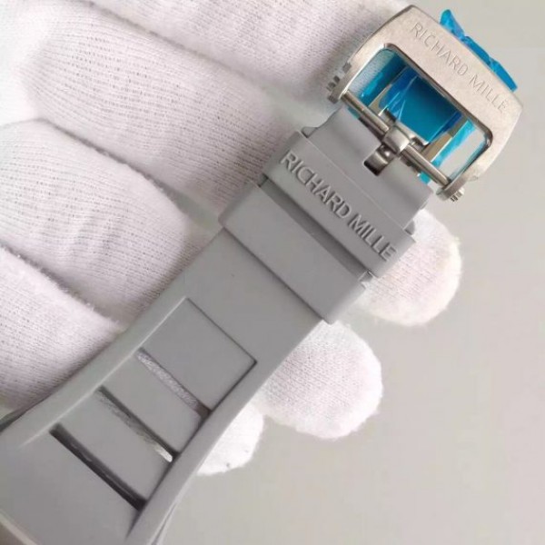 Replica Richard Mille RM027 SS Skeleton Dial Gray Rubber Strap 6T51 - Top club