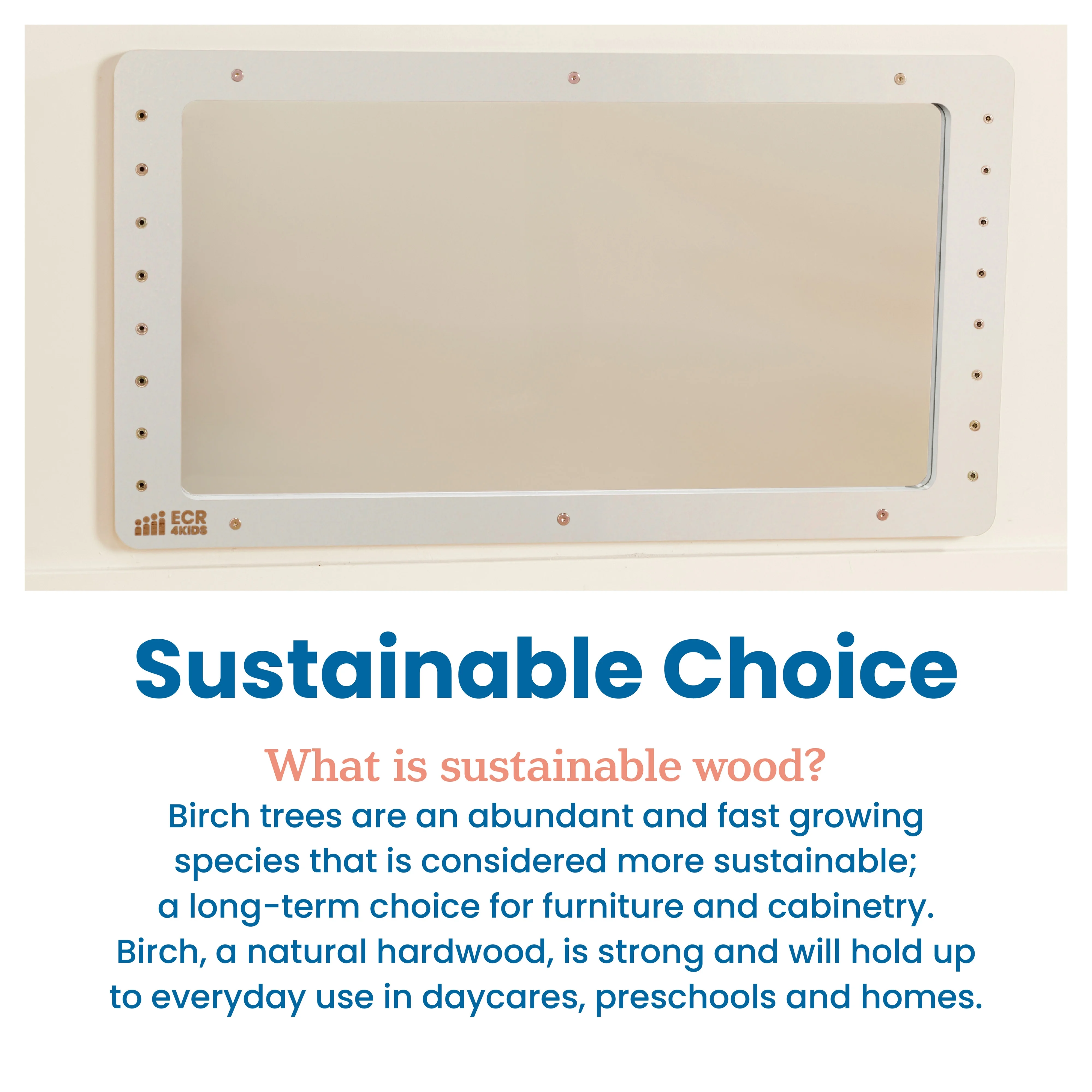 ECR4Kids Wall-Mounted Coordination Mirror, Natural - Image 35