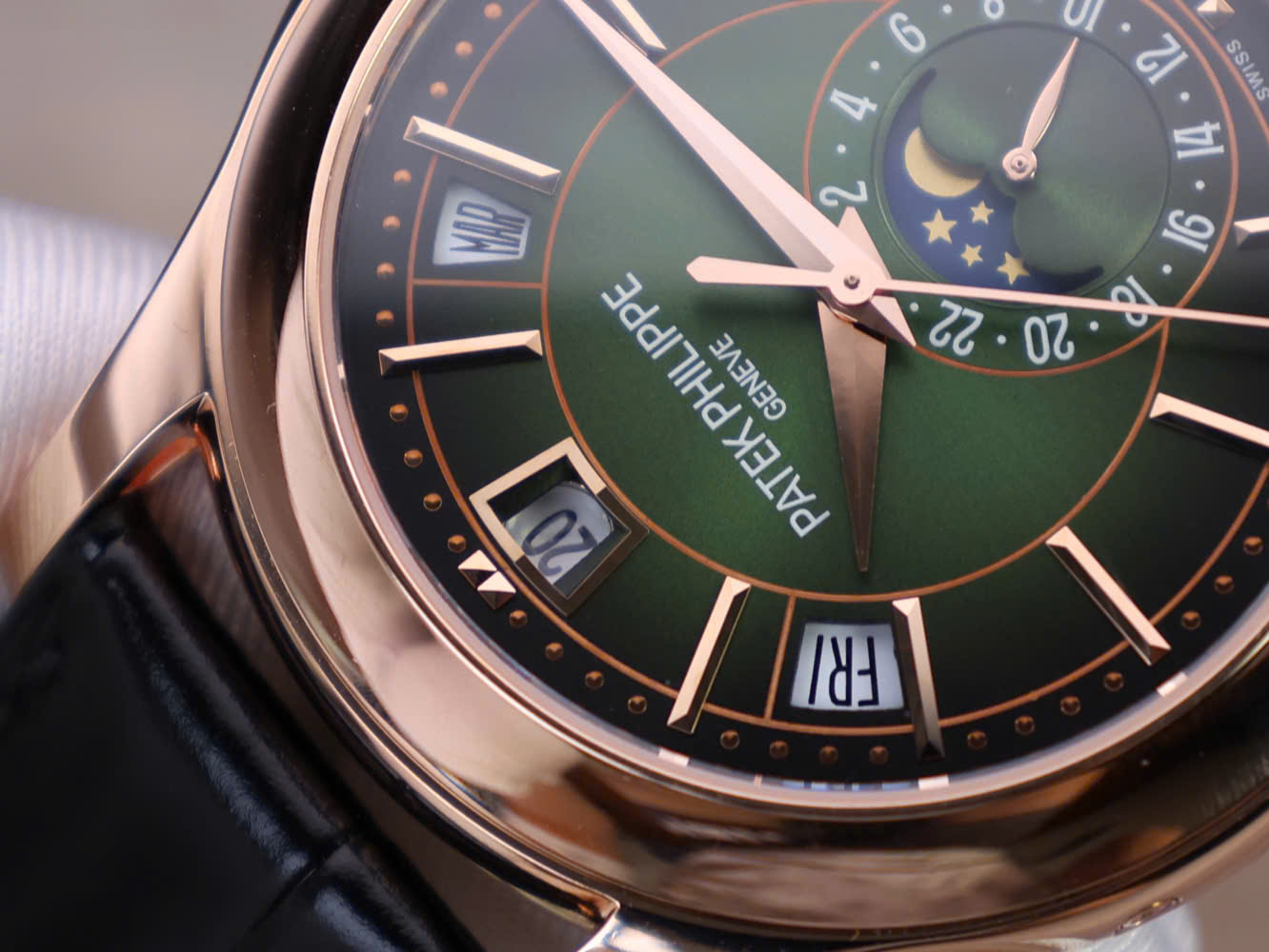 Patek Philippe 5205R Green Dial Replica Watch 18K Gold Wapped Custom 40mm - Top club
